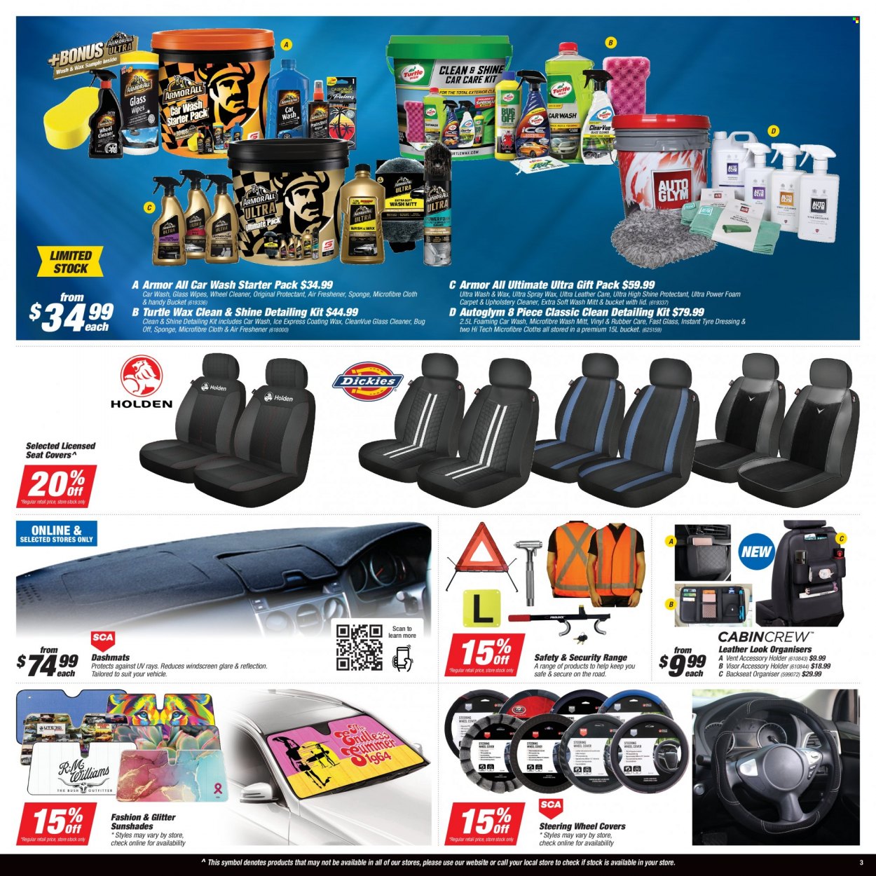 thumbnail - SuperCheap Auto mailer - 09.12.2021 - 22.12.2021 - Sales products - wipes, cleaner, glass cleaner, sponge, Armor All, car seat cover, air freshener, wheel covers. Page 3.