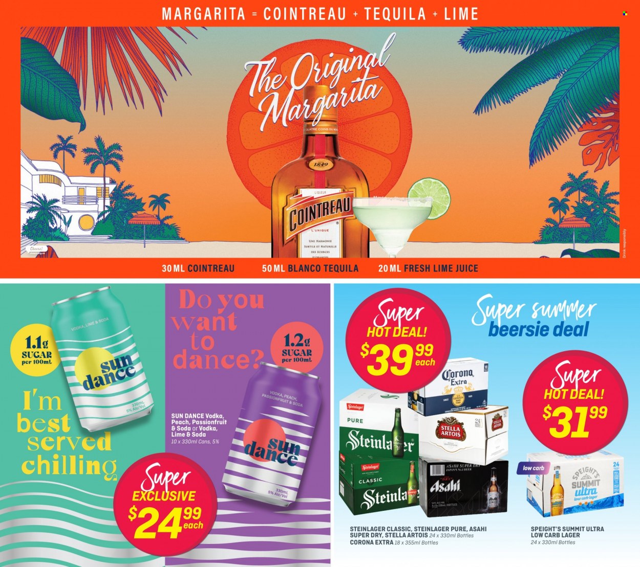 Super Liquor mailer - 20.12.2021 - 09.01.2022 - Sales products - liqueur, tequila, vodka, Cointreau, beer, Corona, Steinlager, Lager, Stella Artois. Page 5.