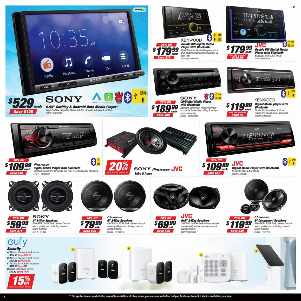 thumbnail - SuperCheap Auto mailer - 13.01.2022 - 23.01.2022 - Sales products - alarm, Sony, camera, JVC, radio, Pioneer, car speakers, car audio, media player, speaker, Kenwood. Page 4.