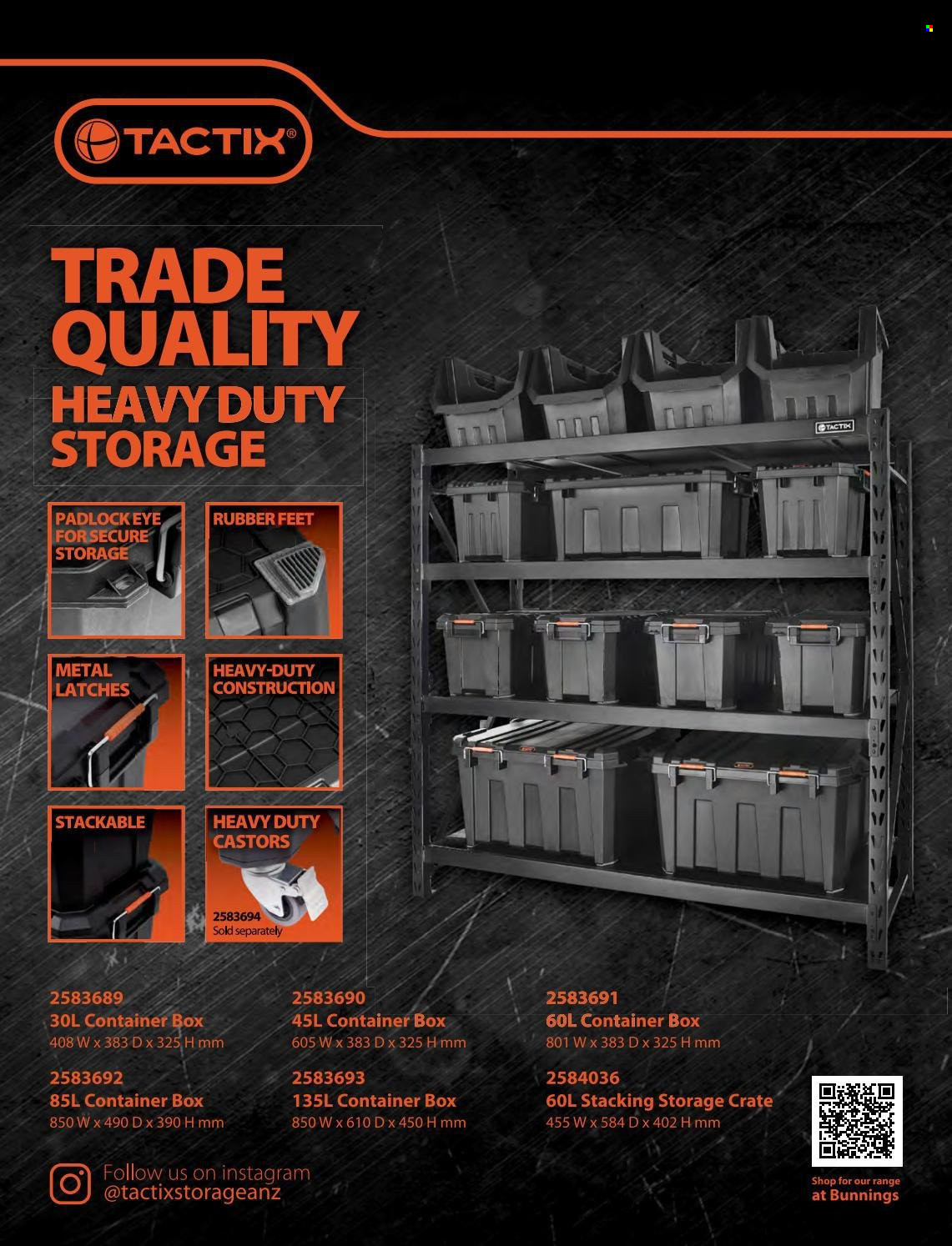 thumbnail - Bunnings Warehouse mailer - 01.01.2022 - 31.01.2022 - Sales products - container, padlock, crate. Page 4.