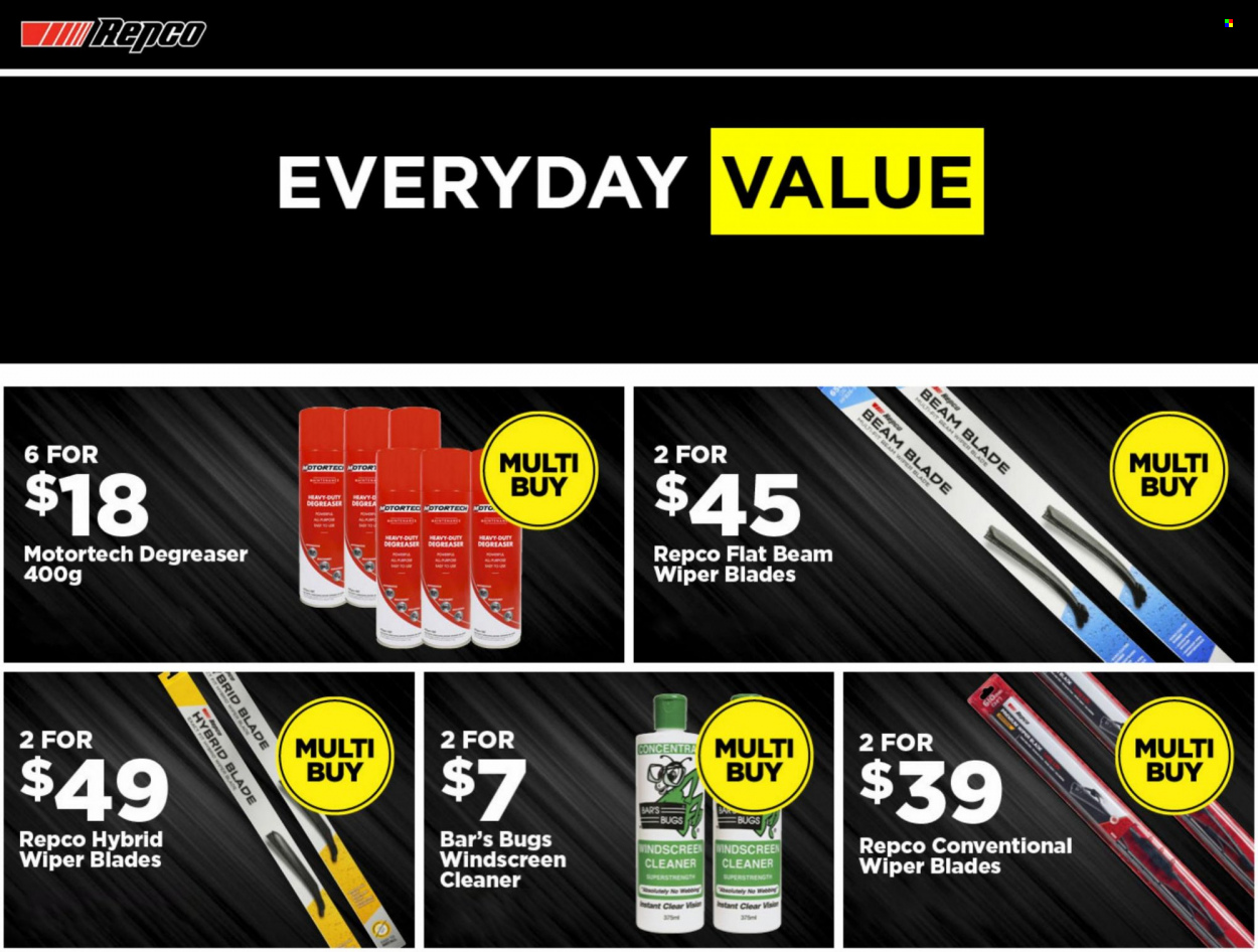 thumbnail - Repco mailer - 17.01.2022 - 30.06.2022 - Sales products - cleaner, wiper blades, degreaser. Page 1.