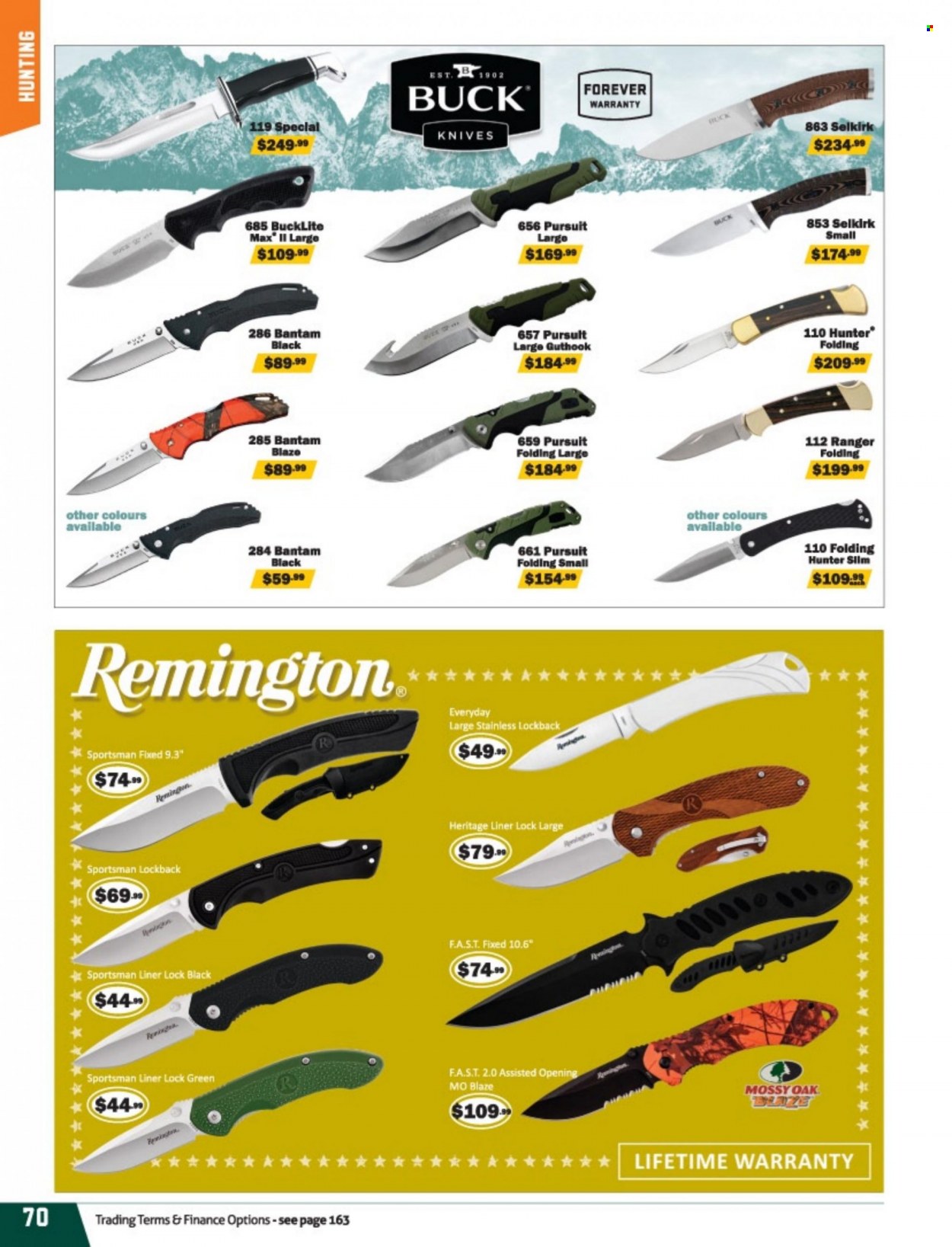 thumbnail - Hunting & Fishing mailer - Sales products - knife. Page 70.