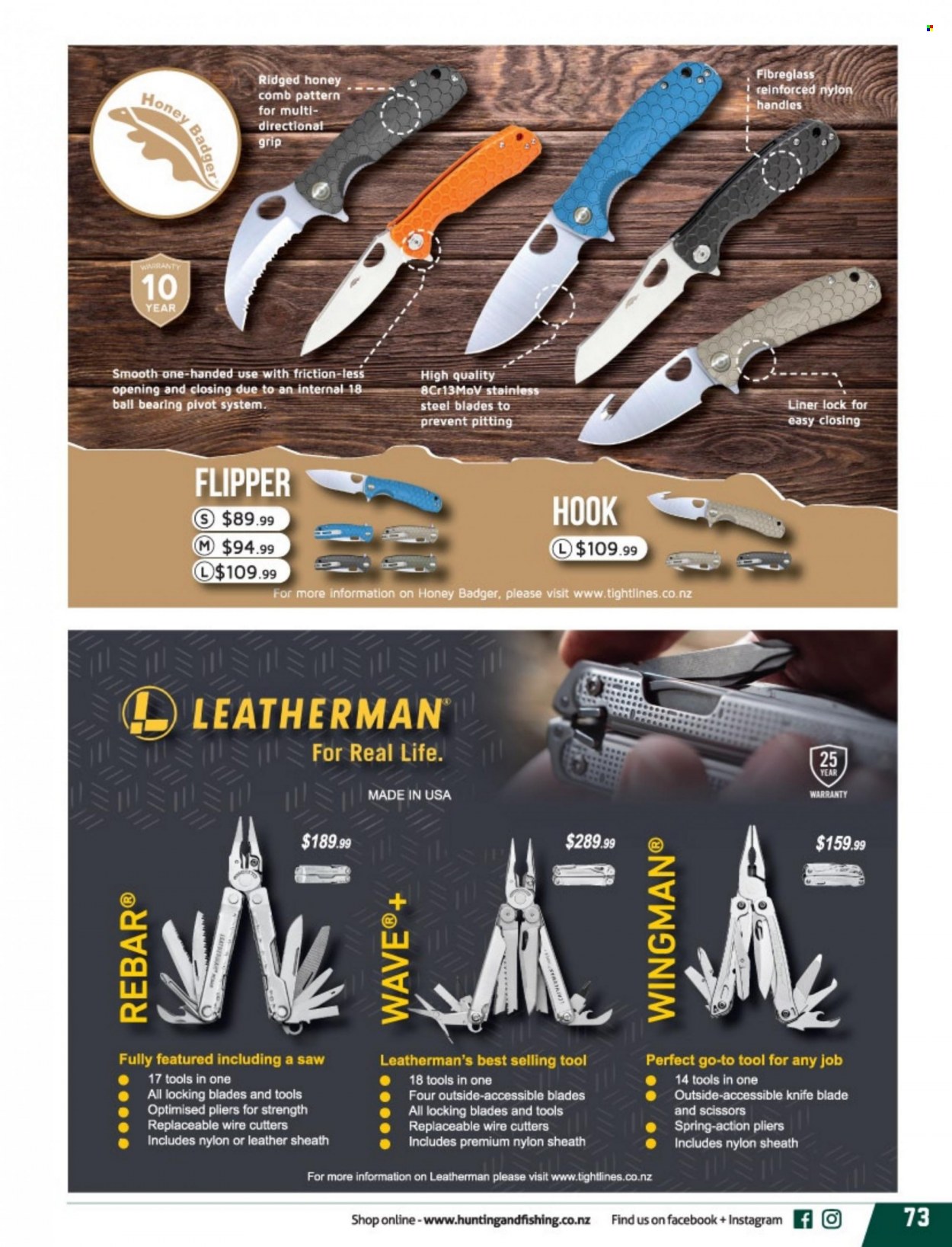 thumbnail - Hunting & Fishing mailer - Sales products - knife. Page 73.