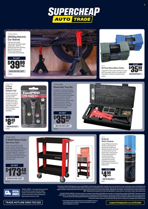thumbnail - SuperCheap Auto mailer - 01.05.2022 - 30.06.2022 - Sales products - cleaner, DAC, tool set, cart. Page 8.