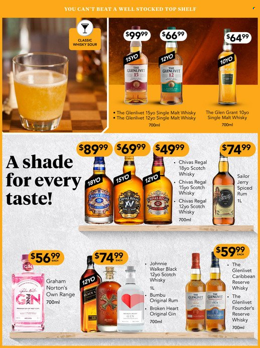 thumbnail - Liquorland mailer - 09.05.2022 - 22.05.2022 - Sales products - gin, rum, spiced rum, Johnnie Walker, Chivas Regal, scotch whisky, whisky. Page 3.
