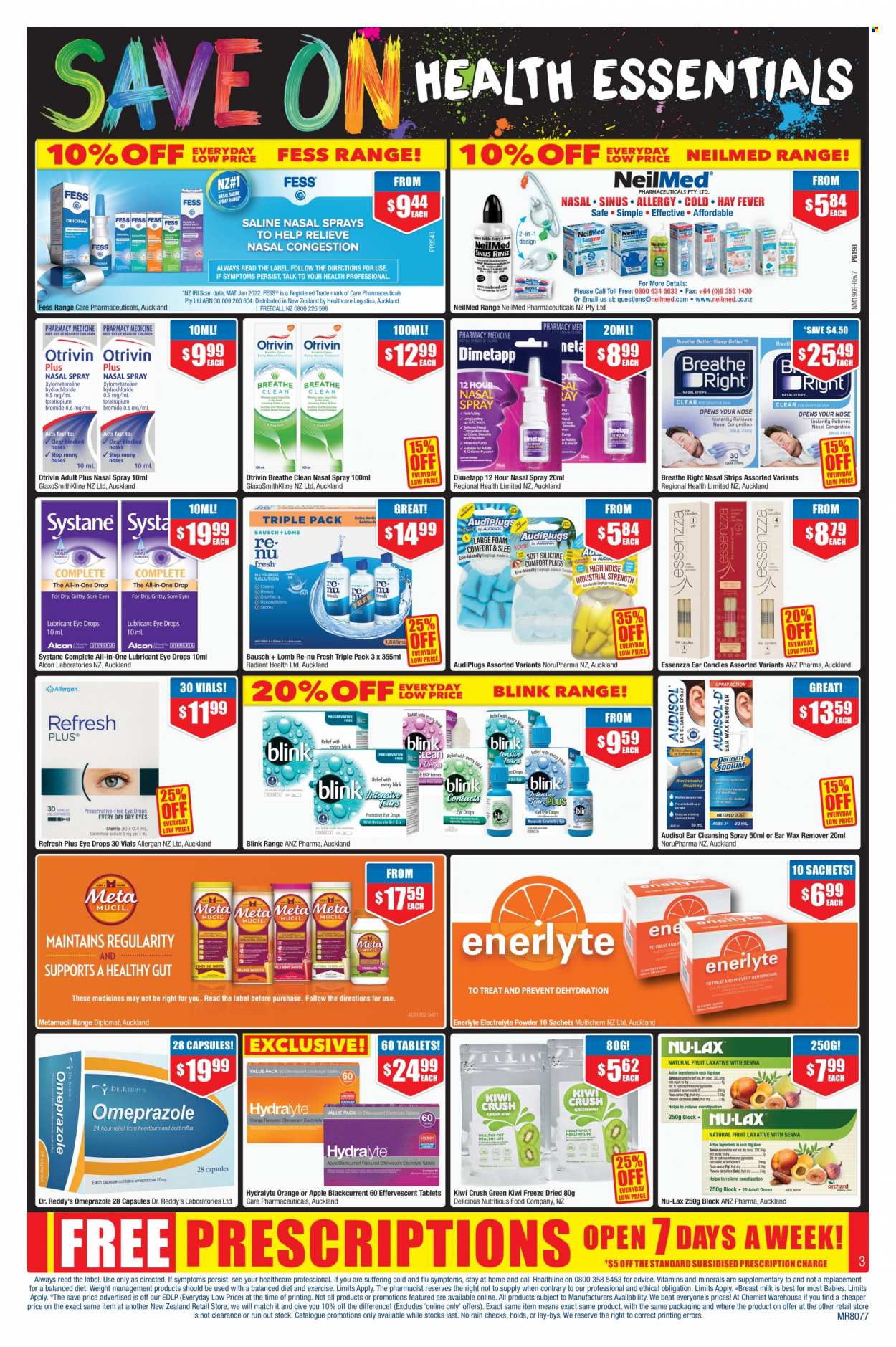 thumbnail - Chemist Warehouse mailer - 09.05.2022 - 22.05.2022 - Sales products - lubricant, Dimetapp, Systane, eye drops, Metamucil, nasal spray. Page 3.
