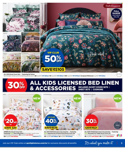 thumbnail - Spotlight mailer - 11.05.2022 - 29.05.2022 - Sales products - bedding, cushion, duvet, linens, quilt cover set, teddy. Page 5.