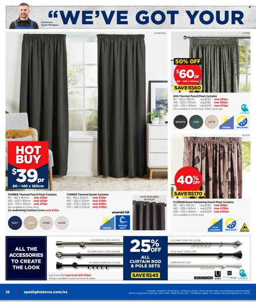 thumbnail - Spotlight mailer - 11.05.2022 - 29.05.2022 - Sales products - pencil, cushion, curtain, curtain rod. Page 18.