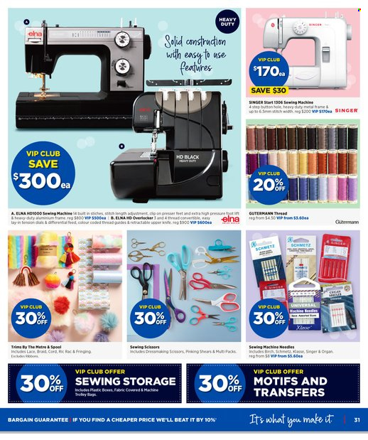 thumbnail - Spotlight mailer - 11.05.2022 - 29.05.2022 - Sales products - bag, sewing machine, metal frame. Page 31.