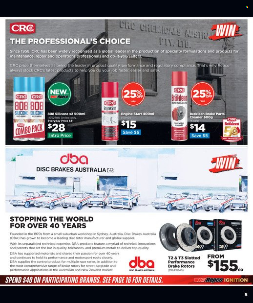 thumbnail - Repco mailer - 11.05.2022 - 24.05.2022 - Sales products - cleaner, brake rotors, brake cleaner, leader. Page 5.