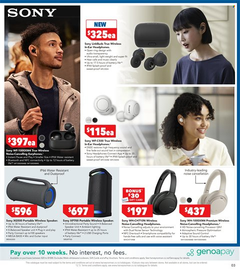 thumbnail - Harvey Norman mailer - 12.05.2022 - 25.05.2022 - Sales products - Sony, speaker, headphones, lighting. Page 3.