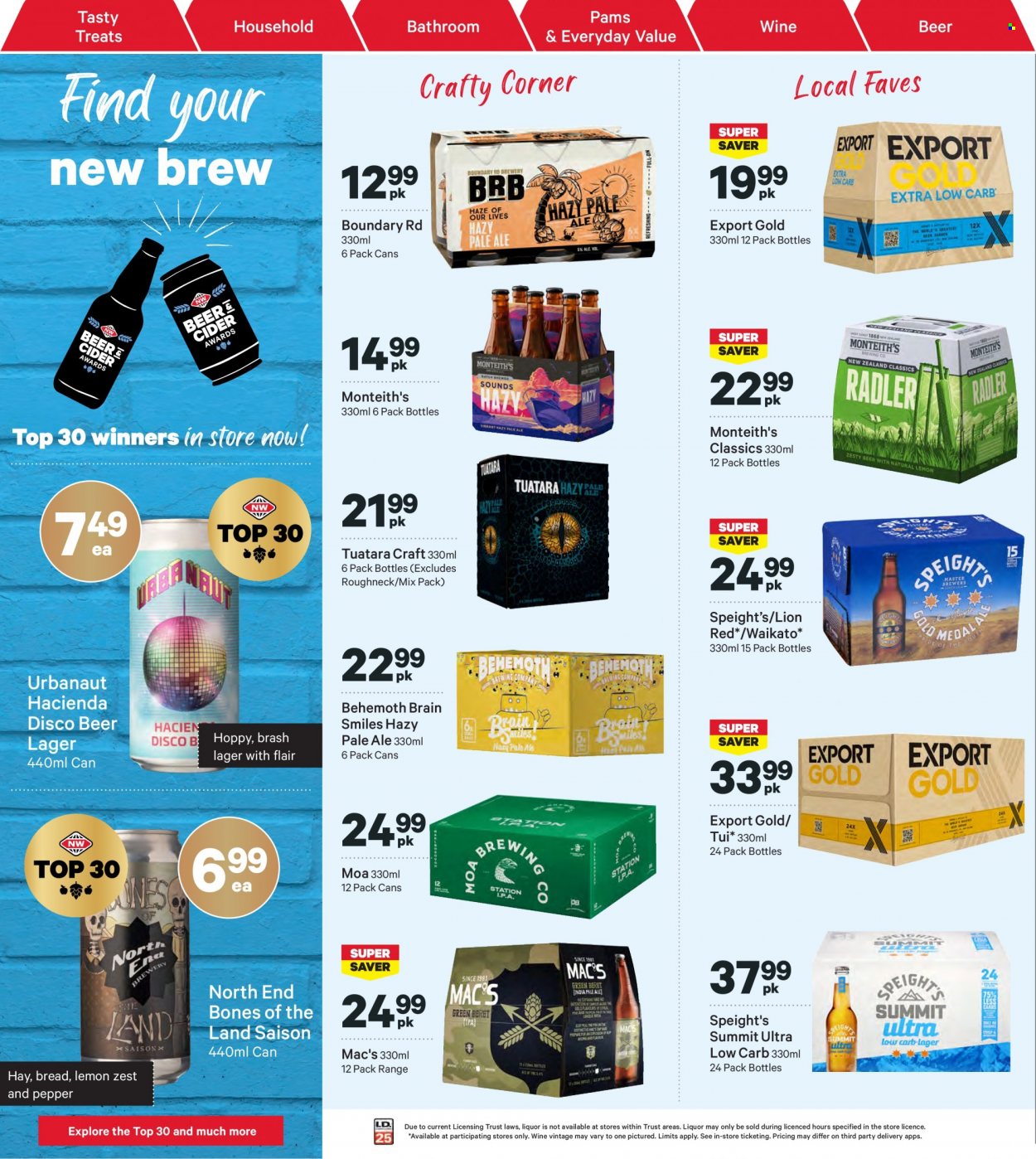 thumbnail - New World mailer - 16.05.2022 - 22.05.2022 - Sales products - pepper, wine, beer, Mac’s, Lager. Page 30.