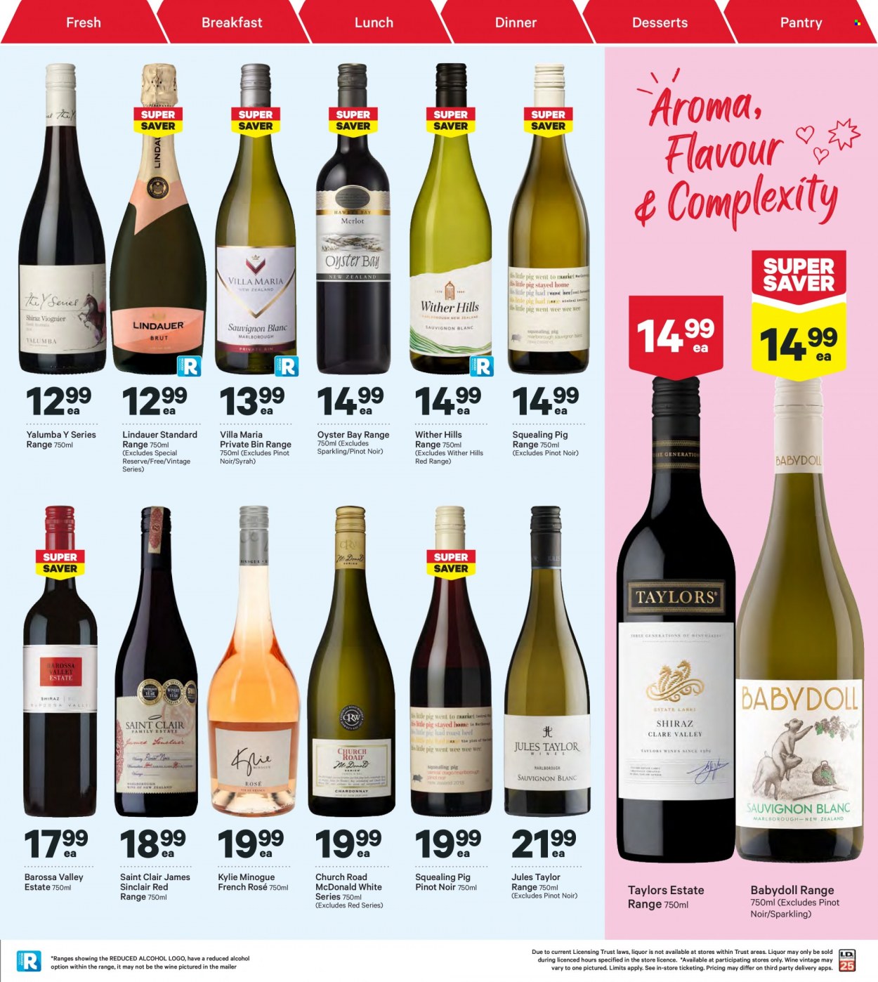 thumbnail - New World mailer - 16.05.2022 - 22.05.2022 - Sales products - oysters, red wine, sparkling wine, wine, Pinot Noir, Lindauer, Jules Taylor, alcohol, Wither Hills, Syrah, rosé wine, bin, Hill's. Page 33.