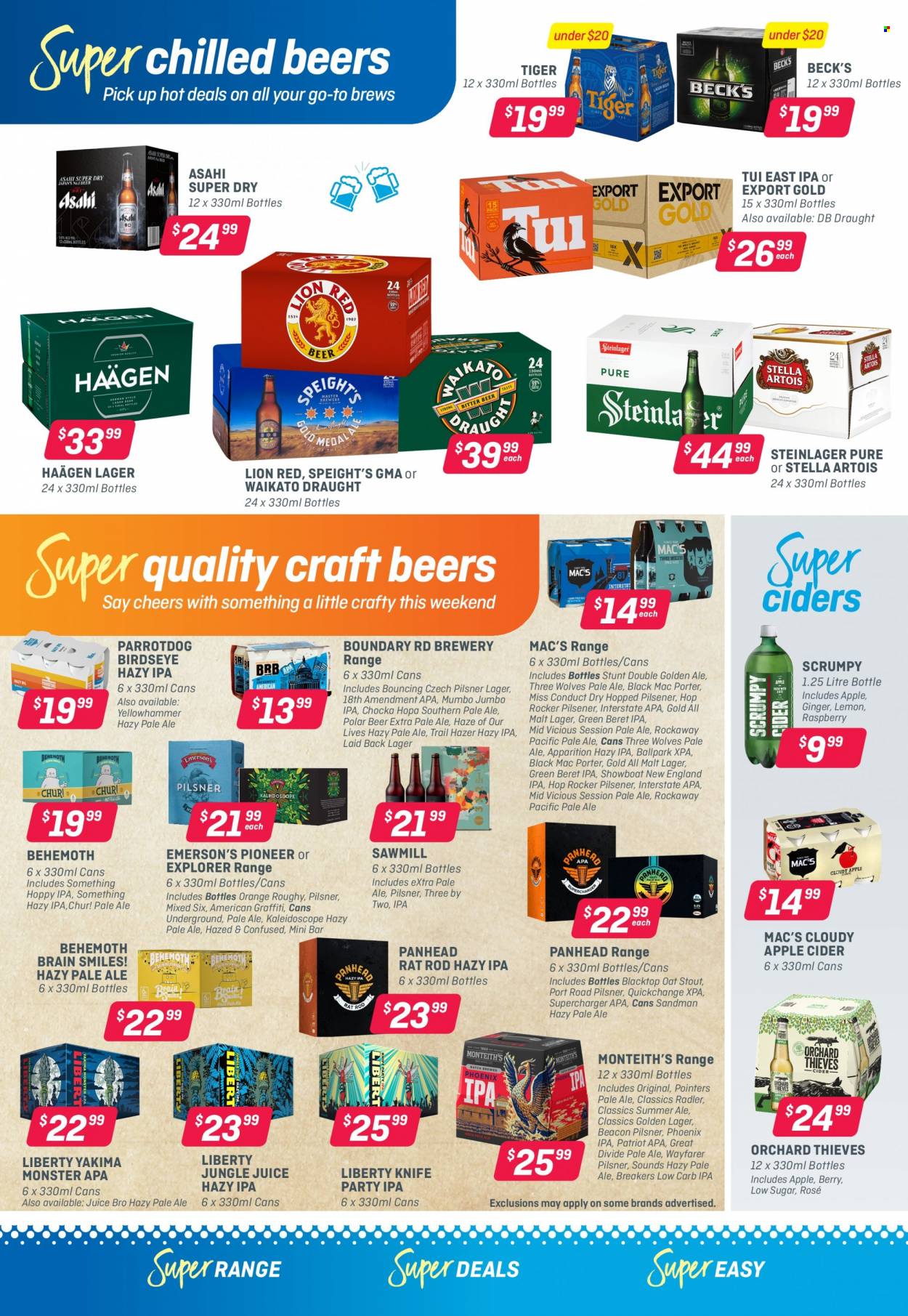thumbnail - Super Liquor mailer - 16.05.2022 - 29.05.2022 - Sales products - wine, rosé wine, apple cider, cider, beer, Steinlager, Mac’s, Beck's, Lager, IPA, Stella Artois. Page 2.