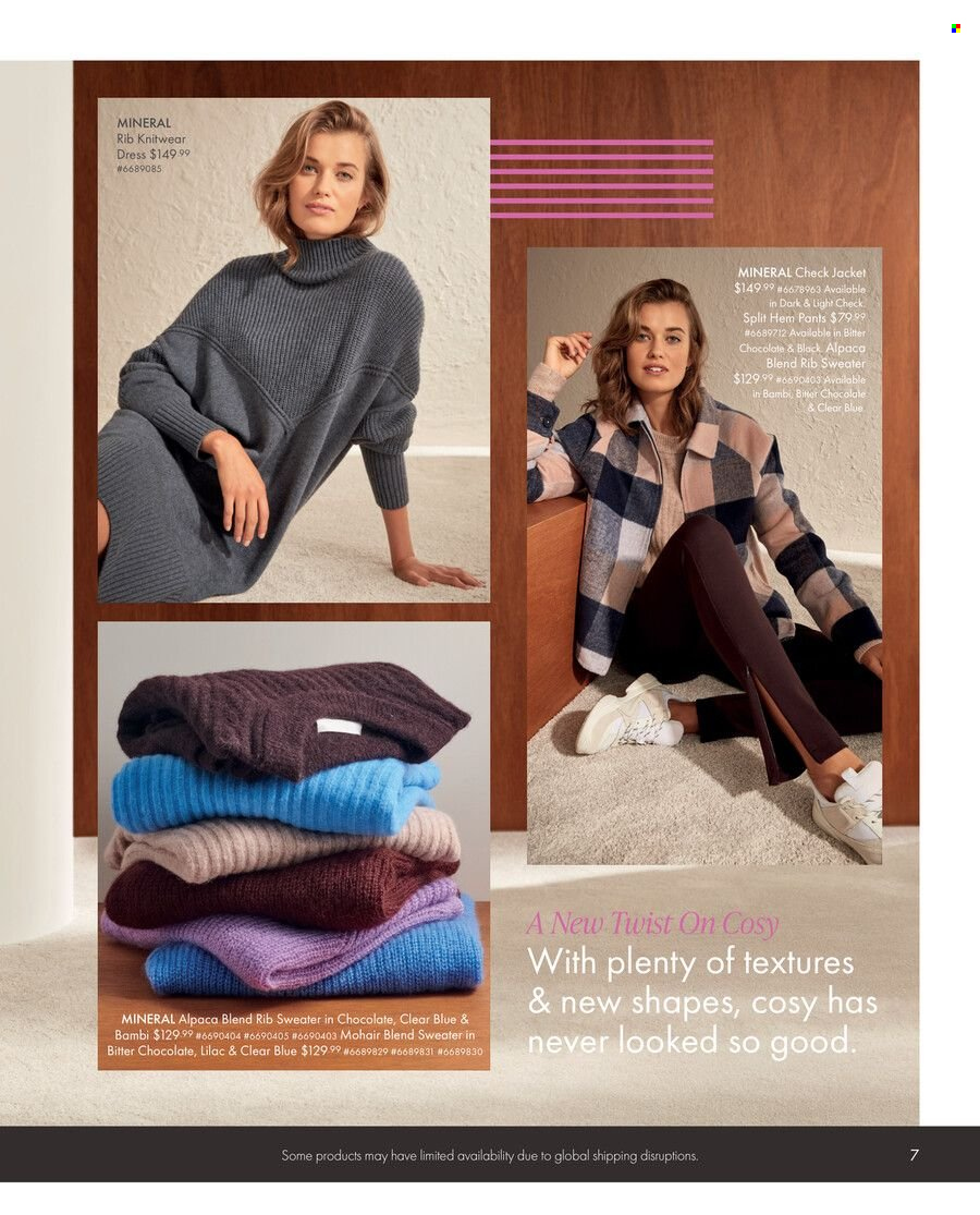 thumbnail - Farmers mailer - Sales products - jacket, pants, dress, sweater, knitwear. Page 7.