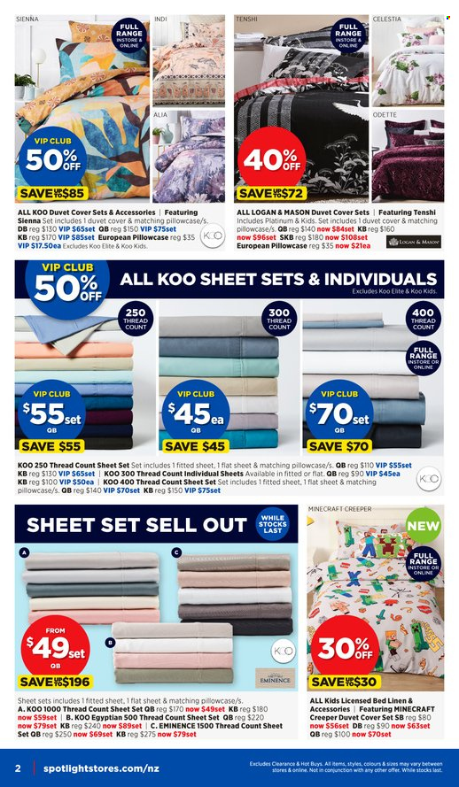 thumbnail - Spotlight mailer - 29.06.2022 - 17.07.2022 - Sales products - bedding, duvet, linens, pillowcase, quilt cover set. Page 2.