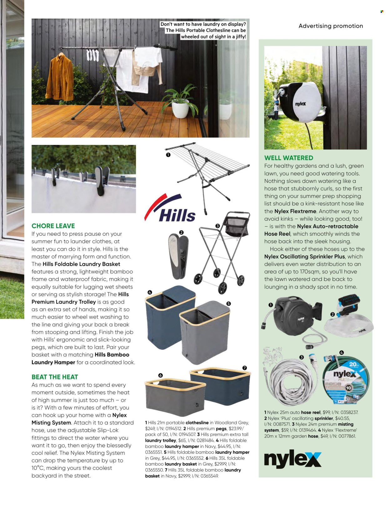 thumbnail - Bunnings Warehouse mailer - 01.11.2022 - 30.11.2022 - Sales products - trolley, hook, laundry hamper, Jiffy, hose reel, garden hose. Page 33.