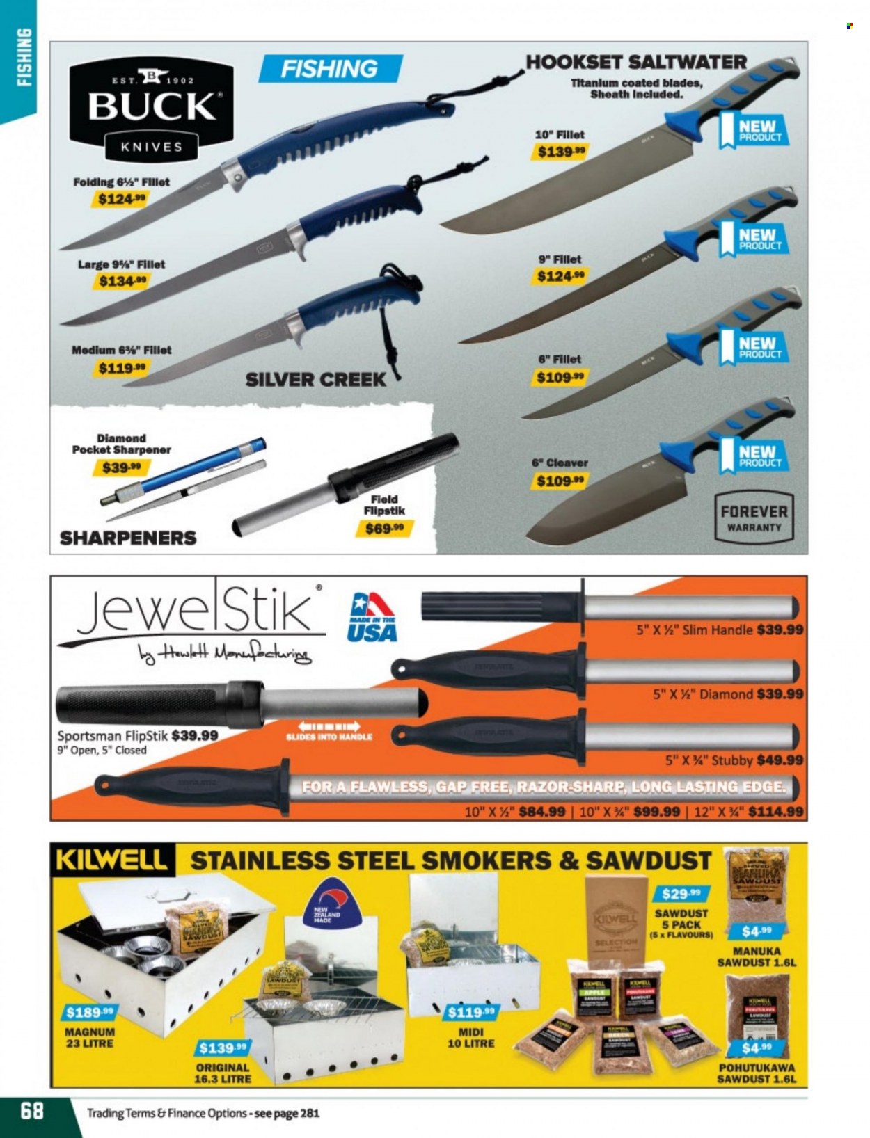 thumbnail - Hunting & Fishing mailer - Sales products - knife, sharpener. Page 68.