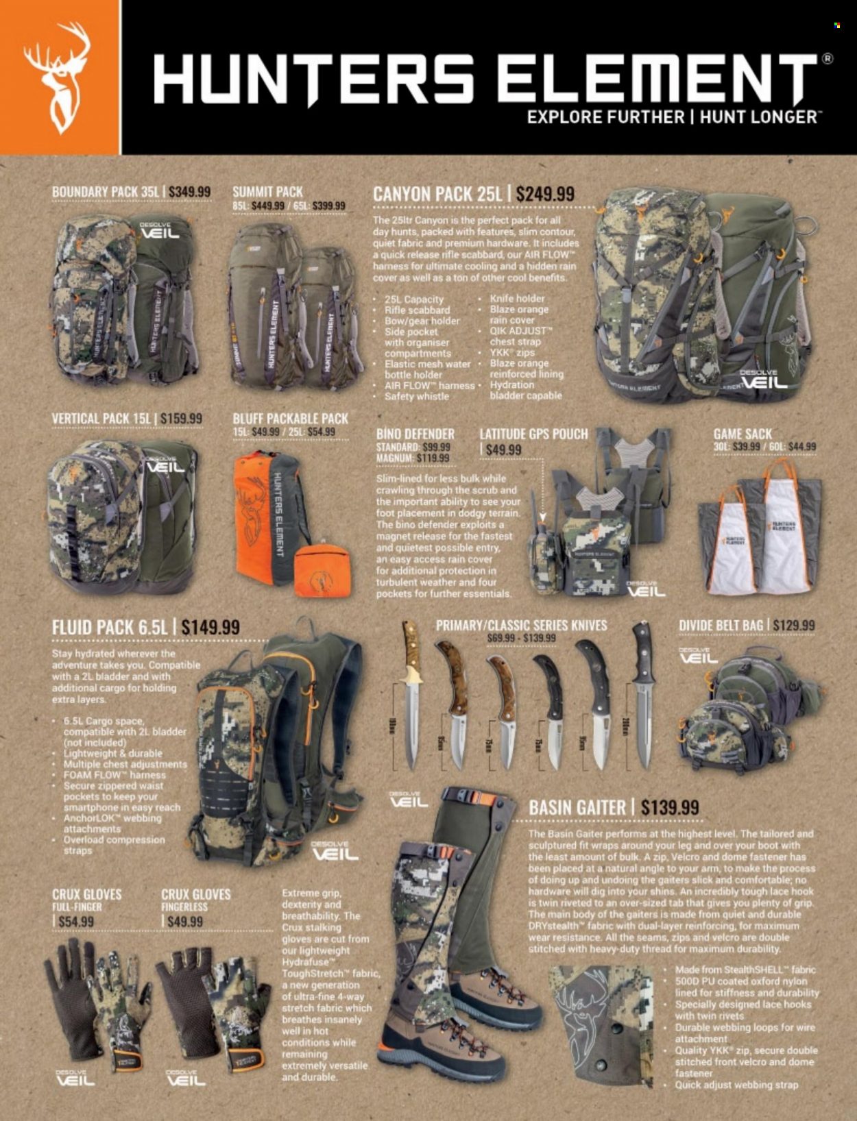 thumbnail - Hunting & Fishing mailer - Sales products - knife, drink bottle. Page 200.