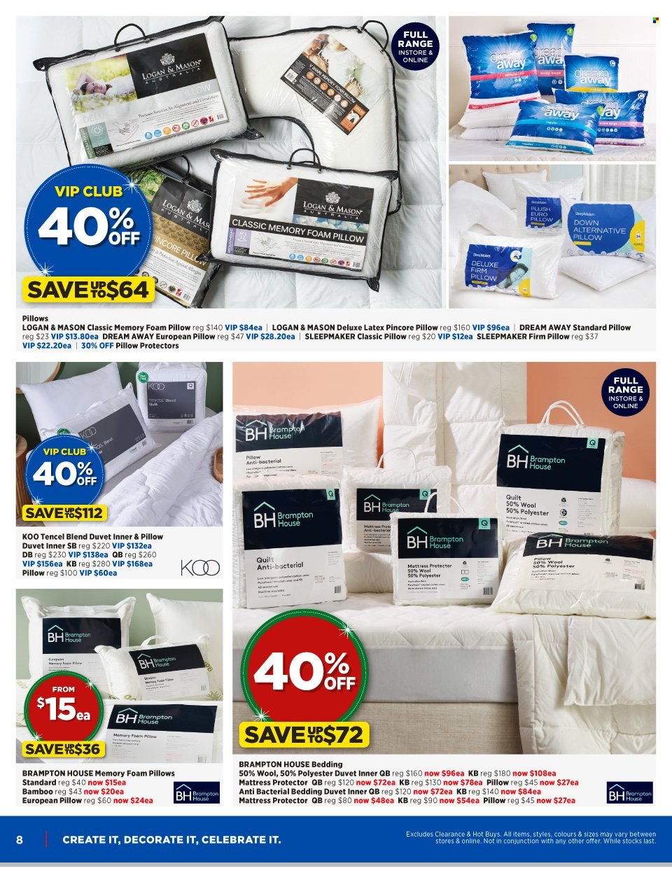 thumbnail - Spotlight mailer - 16.11.2022 - 04.12.2022 - Sales products - bedding, duvet, pillow, quilt, mattress protector, foam pillow. Page 8.