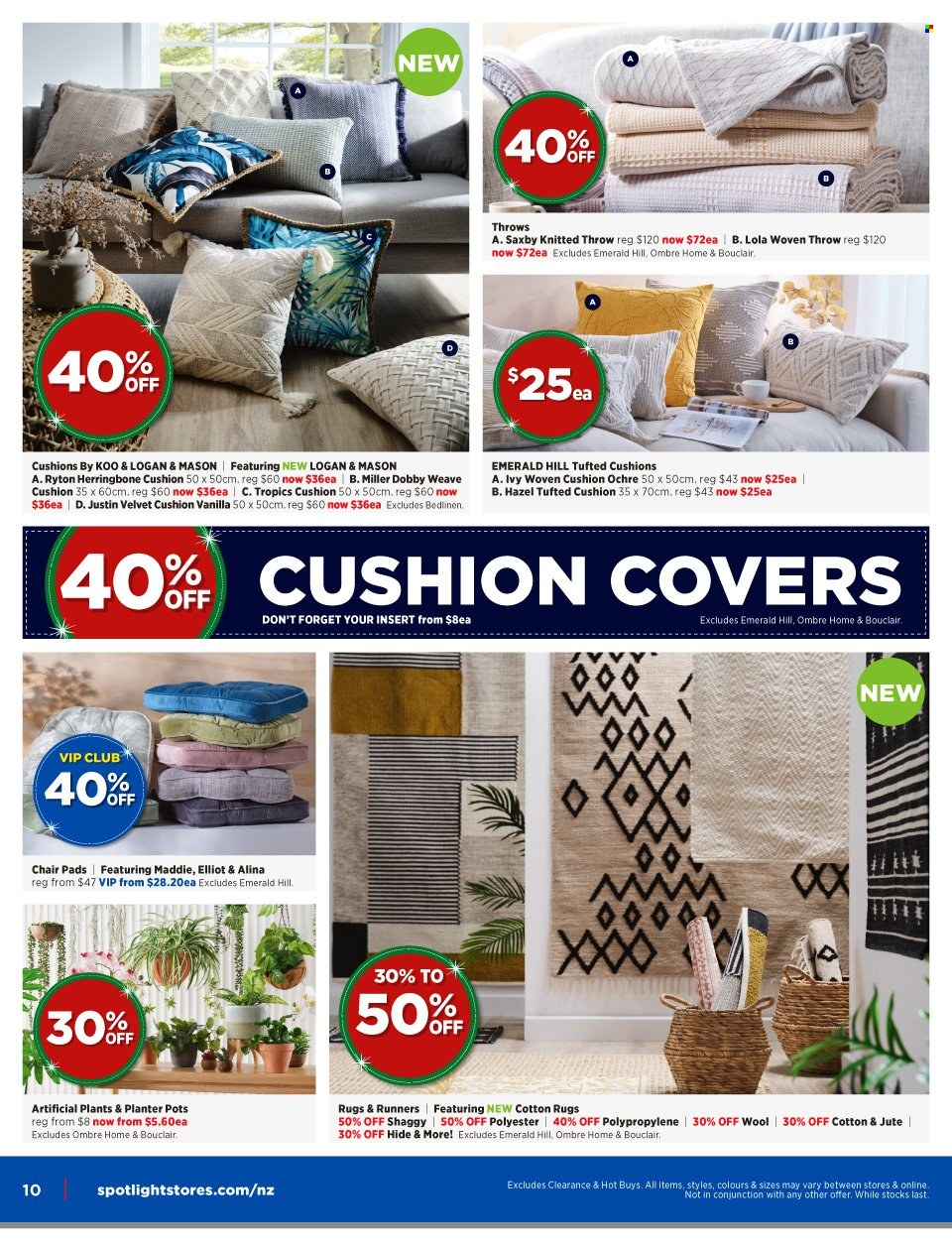 thumbnail - Spotlight mailer - 16.11.2022 - 04.12.2022 - Sales products - pot, chair pad, cushion, artificial plant, rug. Page 10.