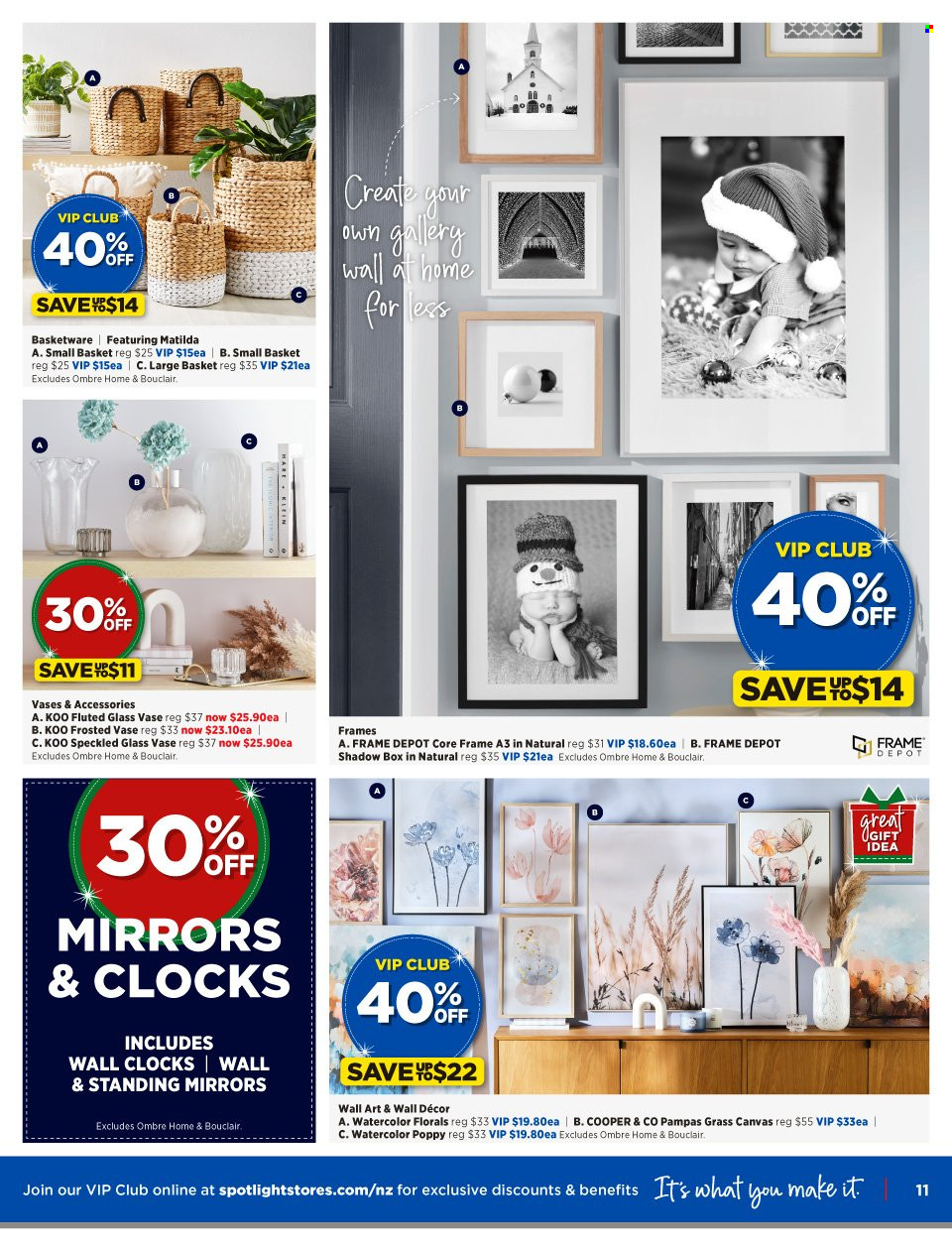 thumbnail - Spotlight mailer - 16.11.2022 - 04.12.2022 - Sales products - basket, canvas, mirror, wall decor, vase. Page 11.