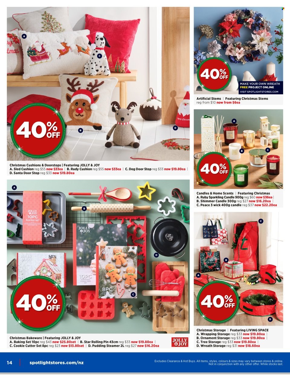 thumbnail - Spotlight mailer - 16.11.2022 - 04.12.2022 - Sales products - bakeware, baking set, pin, cutter, candle, cushion, wreath. Page 14.