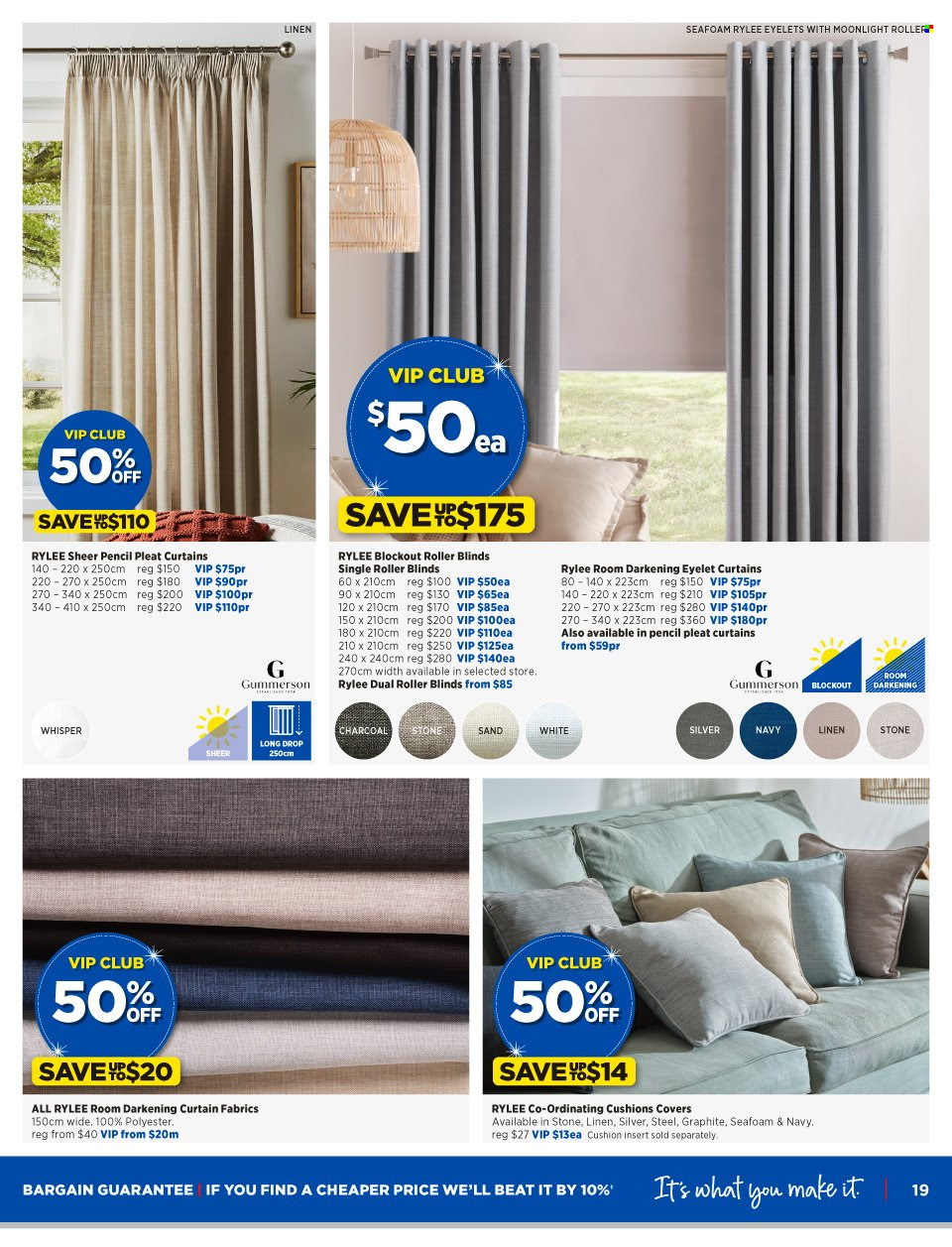 thumbnail - Spotlight mailer - 16.11.2022 - 04.12.2022 - Sales products - pencil, cushion, linens, curtain. Page 19.