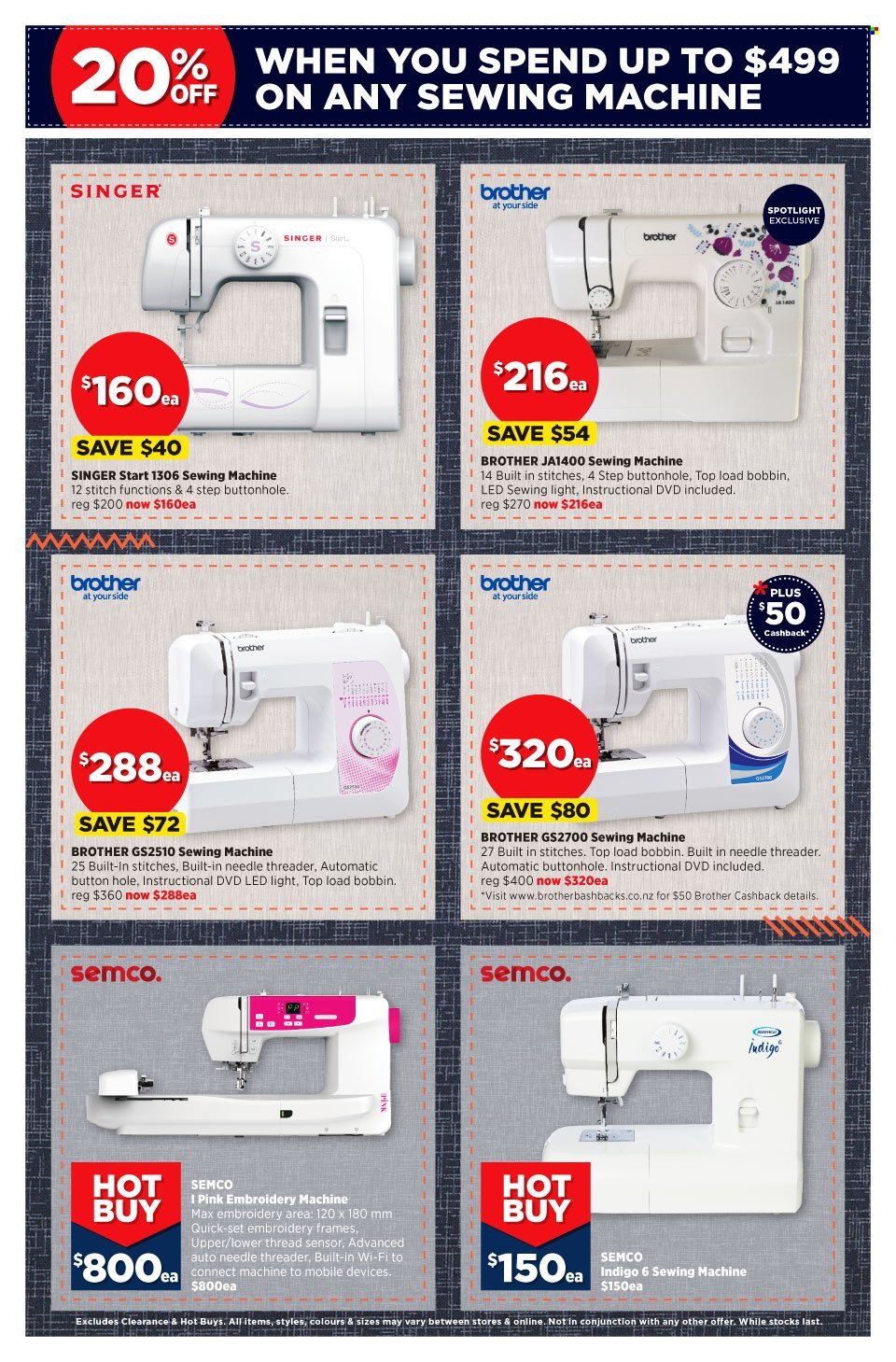 thumbnail - Spotlight mailer - 16.11.2022 - 04.12.2022 - Sales products - Brother, spotlight, sewing machine, LED light. Page 4.