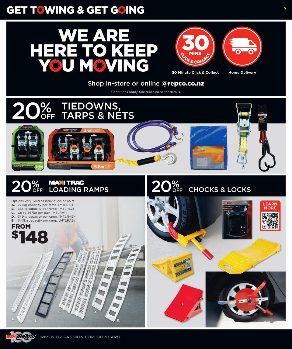 thumbnail - Repco mailer - 16.11.2022 - 13.12.2022 - Sales products - car ramps, tarps. Page 8.