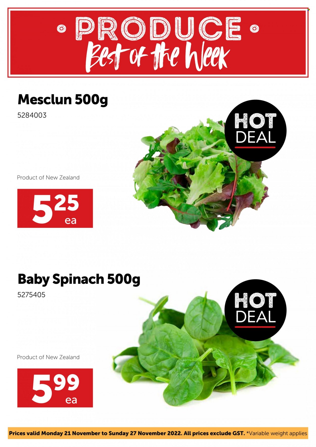 thumbnail - Gilmours mailer - 21.11.2022 - 27.11.2022 - Sales products - spinach, mesclun. Page 3.