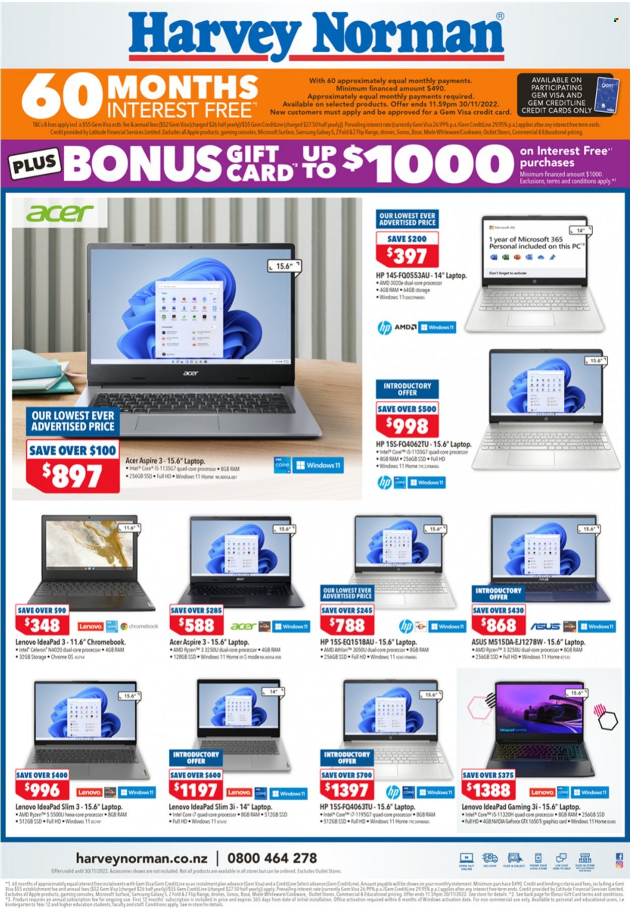 thumbnail - Harvey Norman mailer - 25.11.2022 - 27.11.2022 - Sales products - Apple, Intel, Acer, Asus, Lenovo, Hewlett Packard, Samsung Galaxy, drone, Samsung, Samsung Galaxy S, laptop, chromebook, GeForce, Sonos, BOSE, Miele. Page 2.