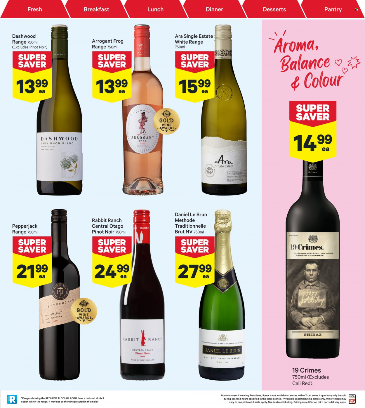 thumbnail - New World mailer - 28.11.2022 - 04.12.2022 - Sales products - Pepper Jack cheese, rabbit, champagne, Pinot Noir, Daniel Le Brun, alcohol, Rabbit Ranch, Brut. Page 35.