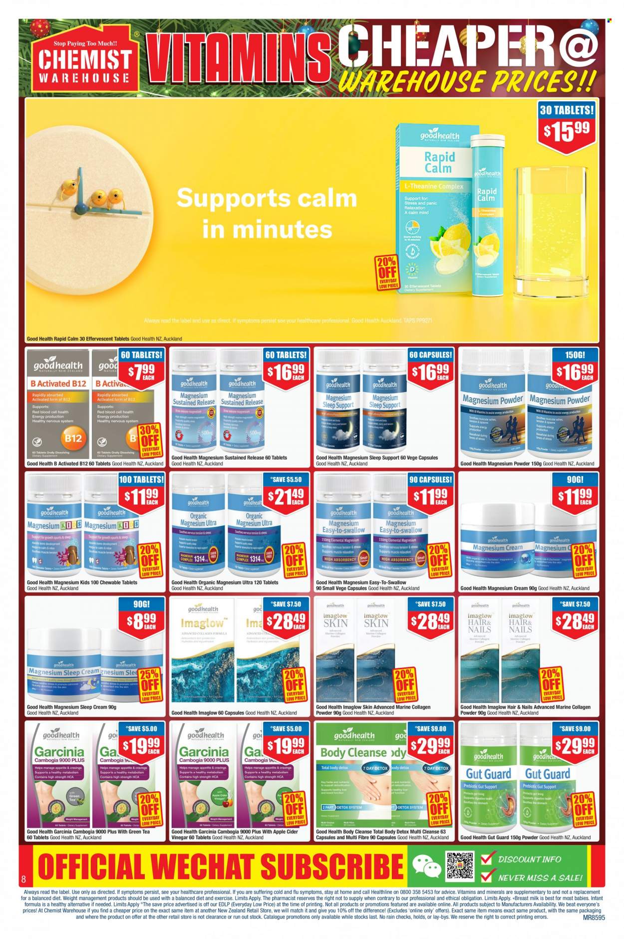 thumbnail - Chemist Warehouse mailer - 28.11.2022 - 24.12.2022 - Sales products - apple cider vinegar, magnesium. Page 8.