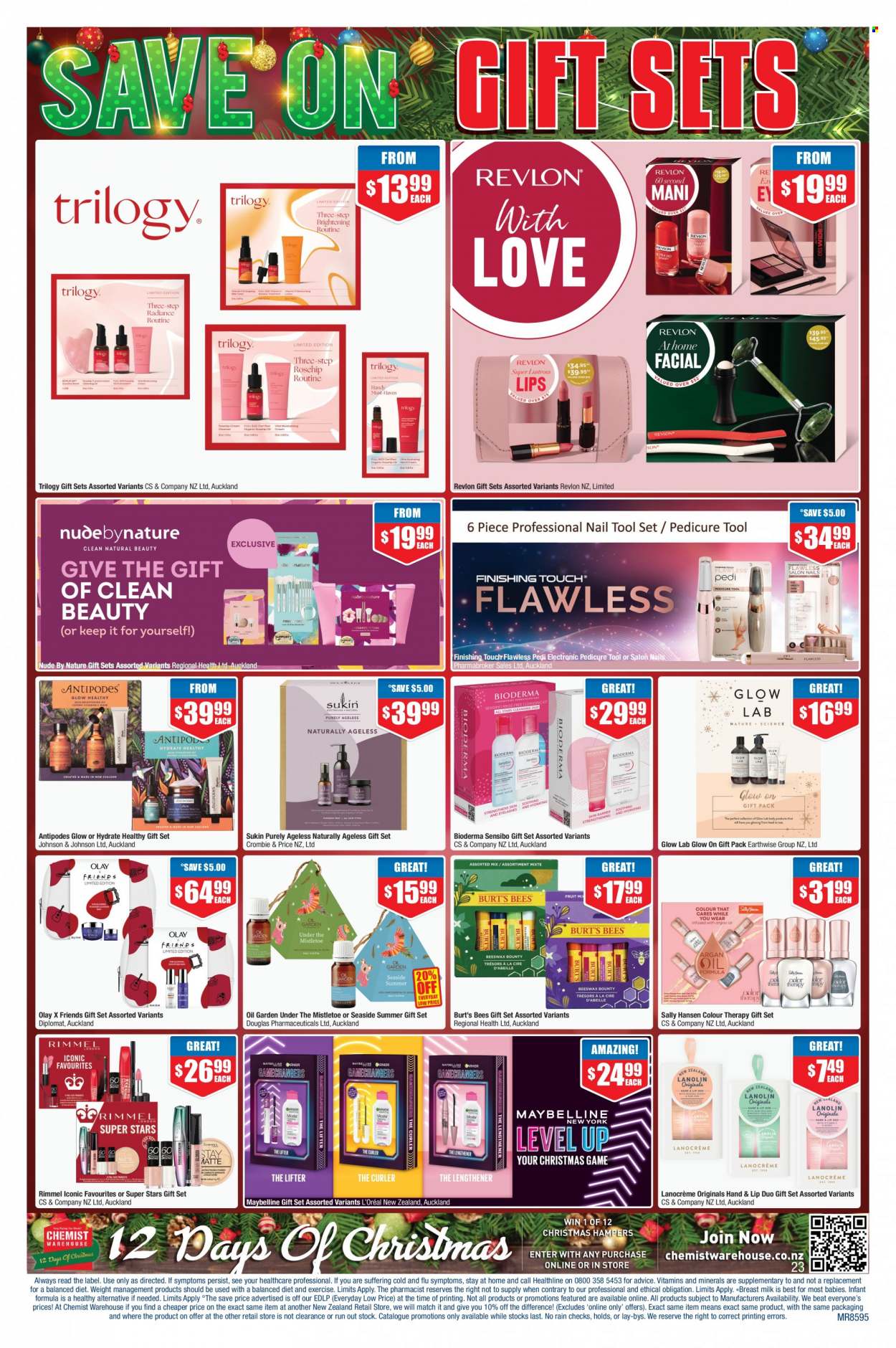 thumbnail - Chemist Warehouse mailer - 28.11.2022 - 24.12.2022 - Sales products - Johnson's, L’Oréal, Olay, Revlon, Sukin, gift set, Sally Hansen, pedicure tool, Maybelline, Rimmel. Page 23.