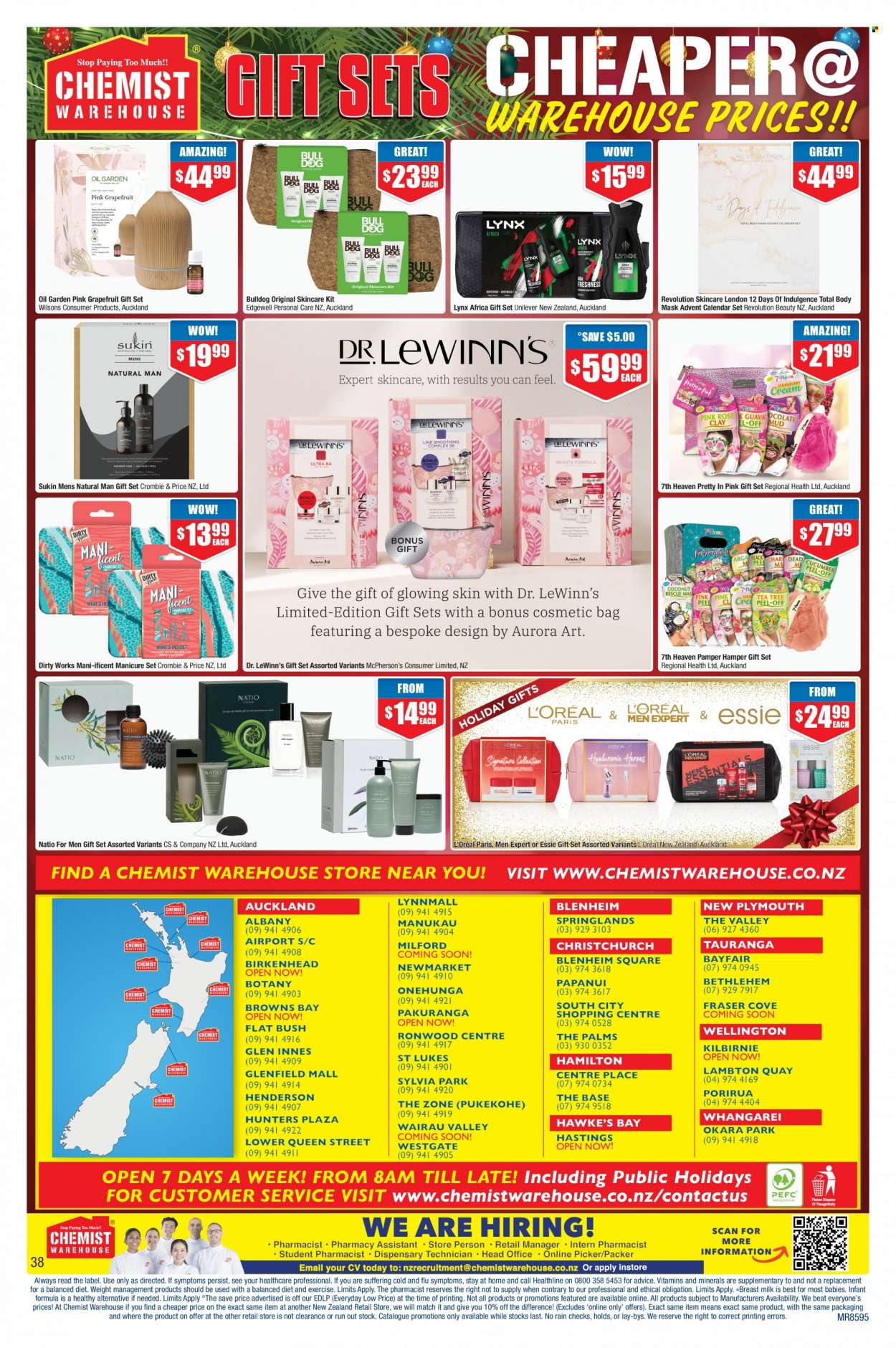 thumbnail - Chemist Warehouse mailer - 28.11.2022 - 24.12.2022 - Sales products - L’Oréal, Sukin, gift set, advent calendar, manicure. Page 38.