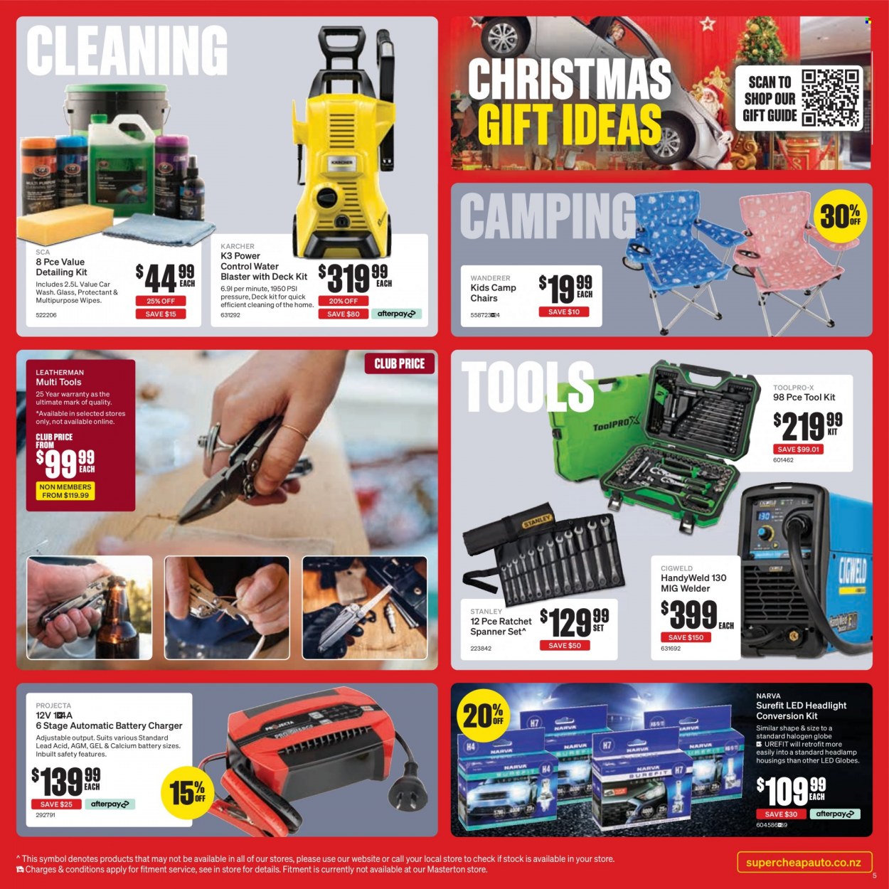 thumbnail - SuperCheap Auto mailer - 01.12.2022 - 11.12.2022 - Sales products - wipes, multipurpose wipes, battery charger, chair, Stanley, tool set, headlamp, inverter welder, Kärcher, welder. Page 6.