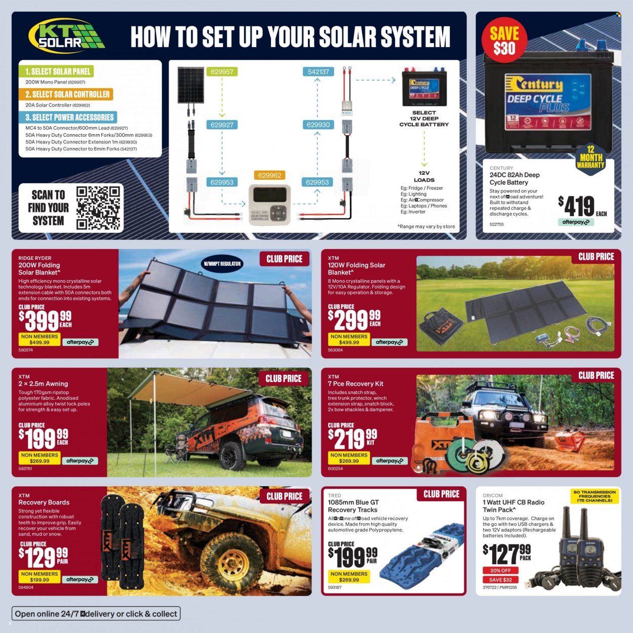 thumbnail - SuperCheap Auto mailer - 01.12.2022 - 11.12.2022 - Sales products - Ridge Ryder, radio, freezer, refrigerator, fridge, XTM, solar panel, solar blanket, air compressor, blanket, strap, recovery boards, deep cycle battery. Page 9.
