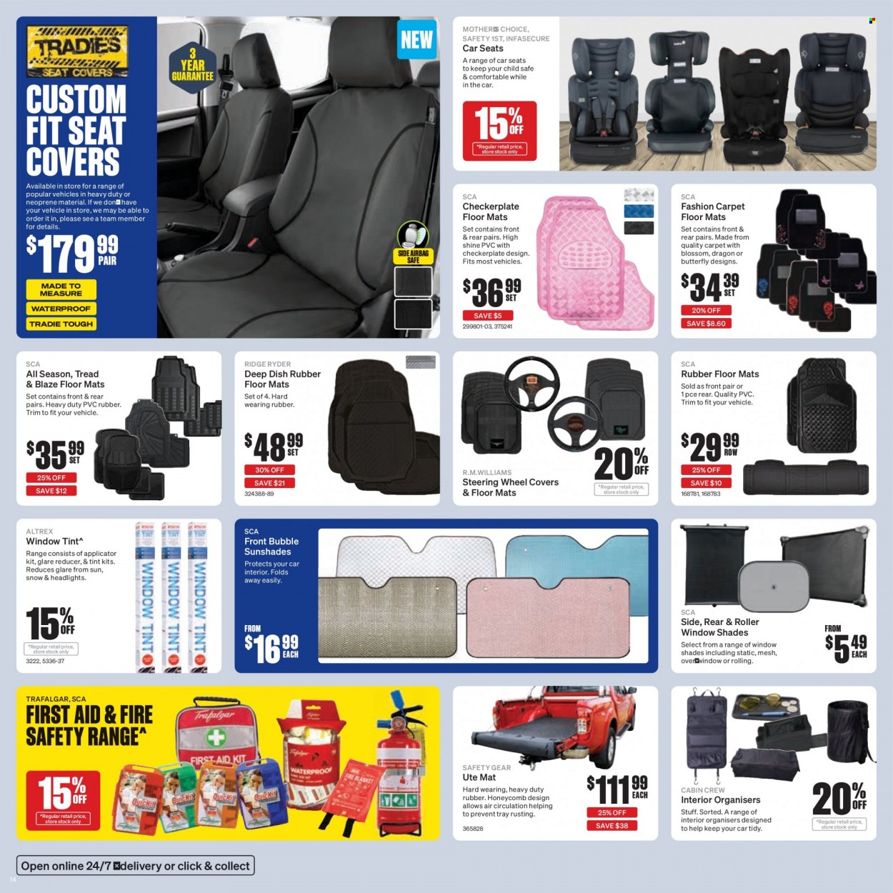 thumbnail - SuperCheap Auto mailer - 01.12.2022 - 11.12.2022 - Sales products - Ridge Ryder, tray, carpet, car seat cover, window blinds, wheel covers. Page 15.