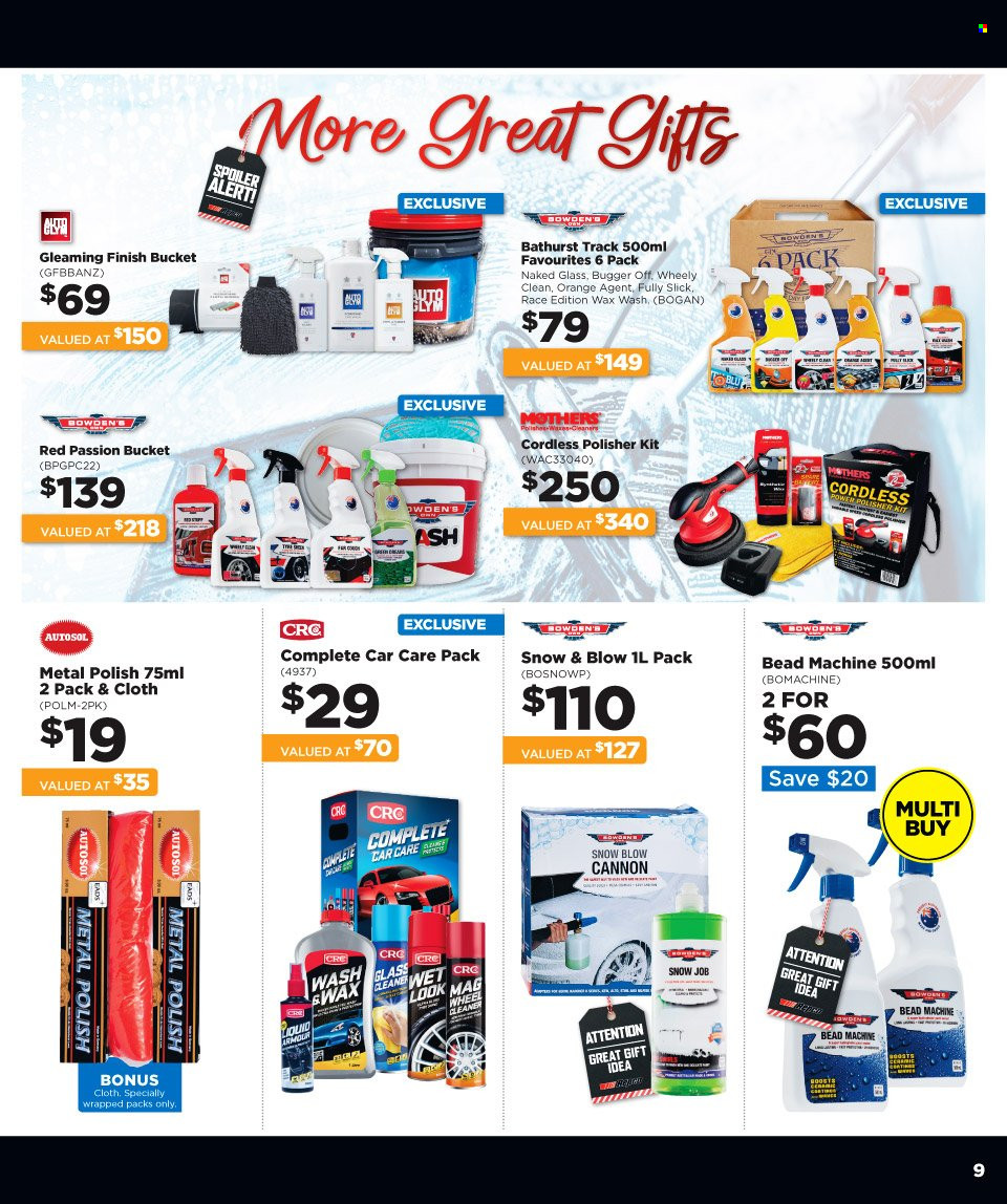 thumbnail - Repco mailer - 30.11.2022 - 13.12.2022 - Sales products - cleaner, Bowden's, polish. Page 9.