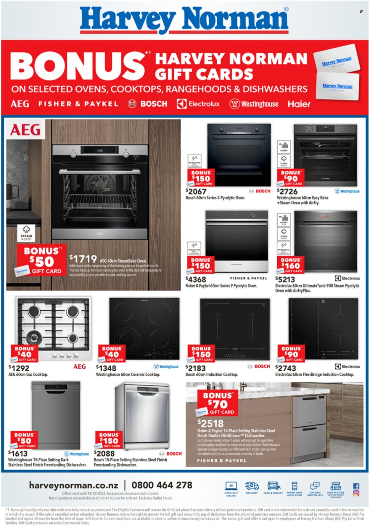 thumbnail - Harvey Norman mailer - 02.12.2022 - 04.12.2022 - Sales products - Haier, phone, AEG, Electrolux, oven, dishwasher, cooktop, induction cooktop. Page 1.
