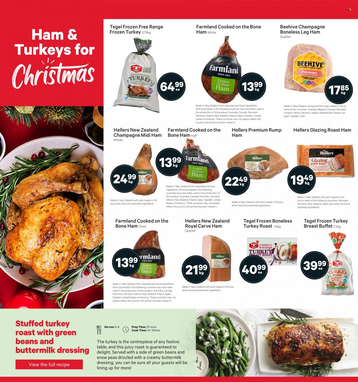 thumbnail - New World mailer - 05.12.2022 - 11.12.2022 - Sales products - green beans, turkey roast, ham, leg ham, buttermilk, snow peas, dressing, champagne, turkey breast, whole turkey, Sure. Page 9.