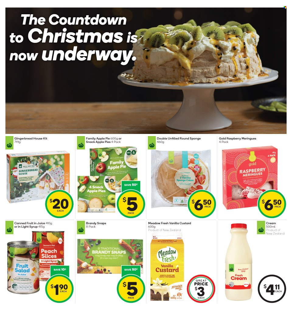 thumbnail - Countdown mailer - 05.12.2022 - 11.12.2022 - Sales products - cake, pie, apple pie, gingerbread, brandy snaps, custard, fruit salad, canned fruit, syrup, juice, brandy, phone. Page 13.