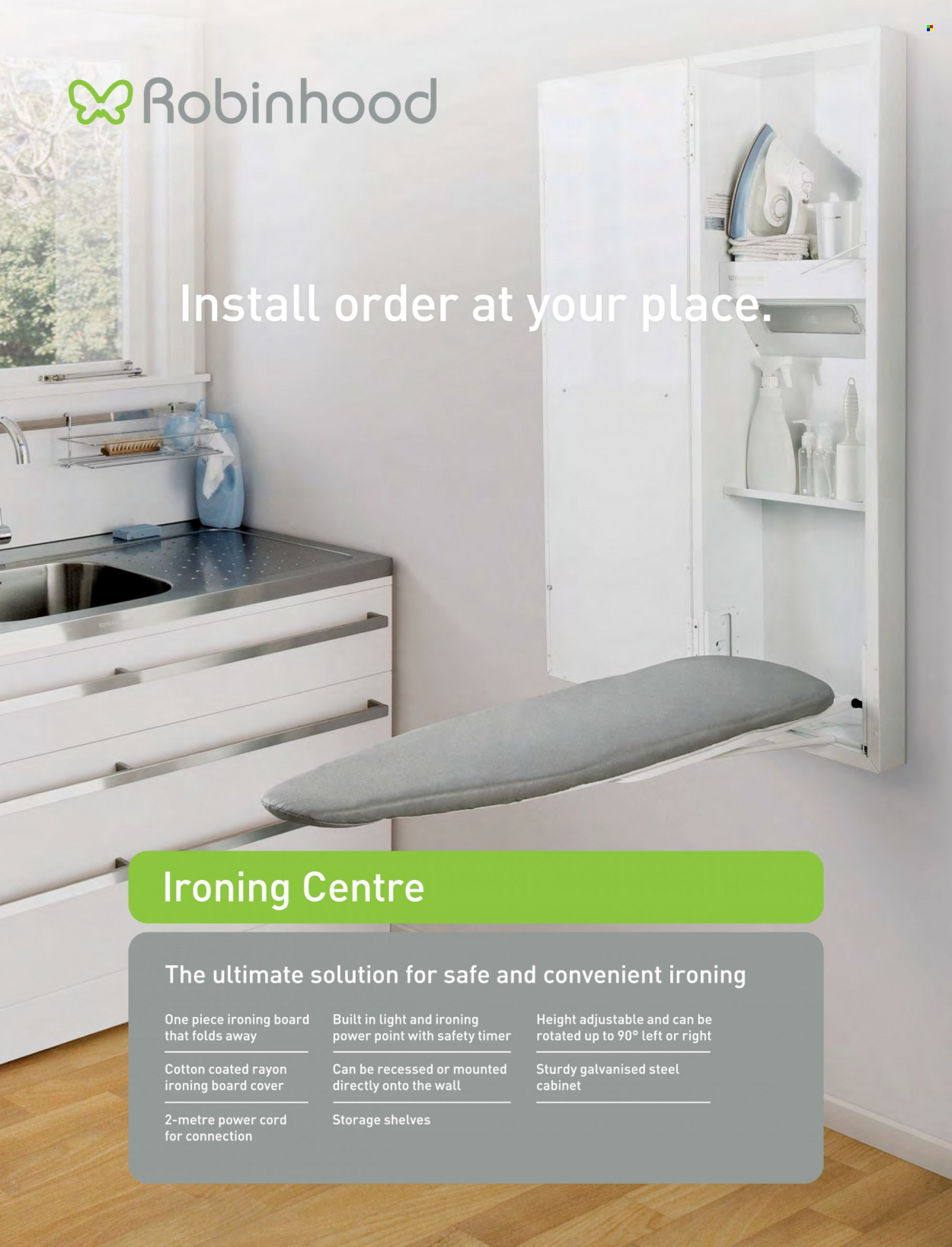 thumbnail - Bunnings Warehouse mailer - 01.01.2023 - 31.01.2023 - Sales products - cabinet, shelves, ironing board, timer. Page 43.