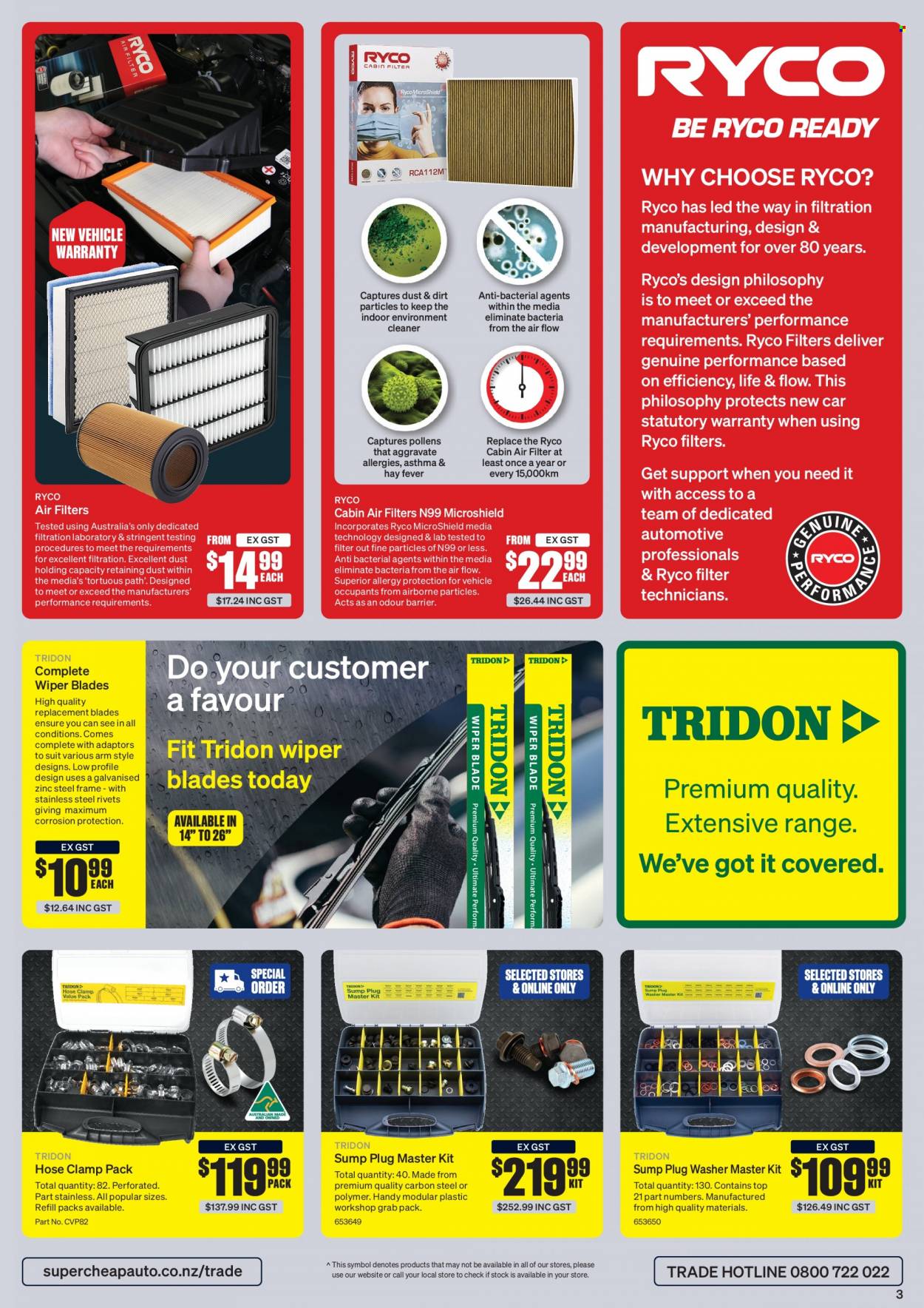 thumbnail - SuperCheap Auto mailer - 09.01.2023 - 03.02.2023 - Sales products - cleaner, vehicle, air filter, wiper blades, cabin filter. Page 3.