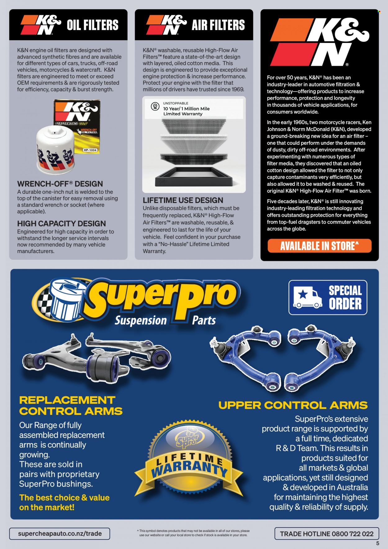 thumbnail - SuperCheap Auto mailer - 09.01.2023 - 03.02.2023 - Sales products - canister, wrench, motorcycle, air filter, oil filter, motor oil, Johnson's, leader. Page 5.