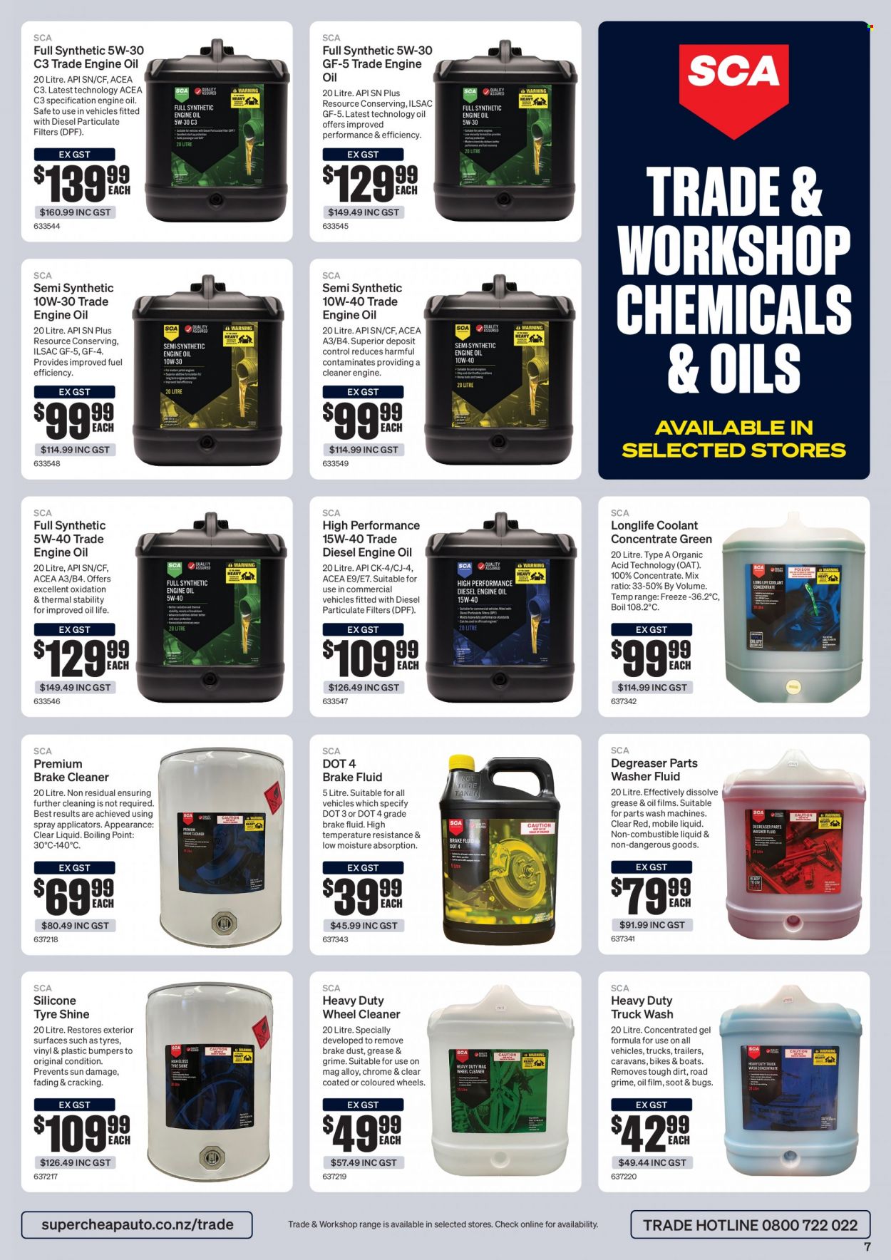 thumbnail - SuperCheap Auto mailer - 09.01.2023 - 03.02.2023 - Sales products - cleaner, brake cleaner, tyre shine, degreaser, washer fluid, motor oil, brake fluid, tires. Page 7.