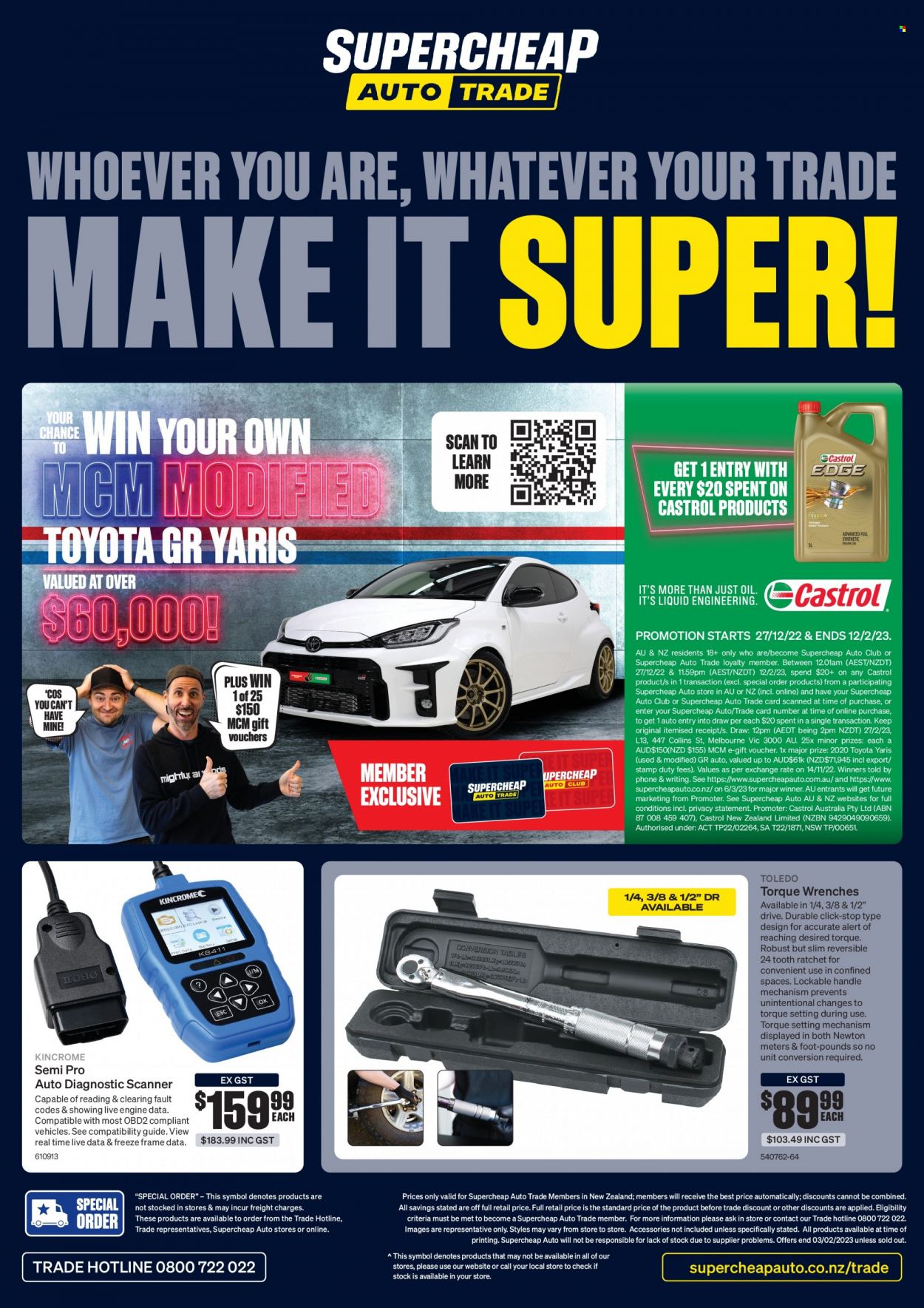 thumbnail - SuperCheap Auto mailer - 09.01.2023 - 03.02.2023 - Sales products - wrench, torque wrench, Castrol. Page 8.