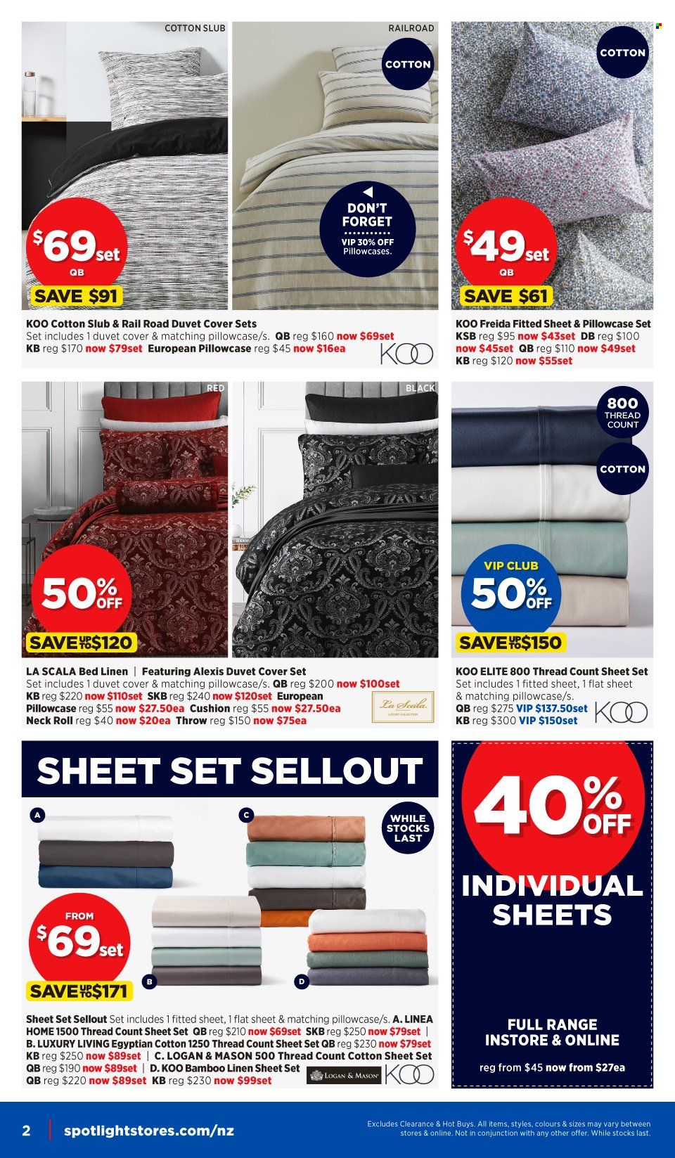 thumbnail - Spotlight mailer - 18.01.2023 - 07.02.2023 - Sales products - bedding, cushion, duvet, linens, pillowcase, quilt cover set. Page 2.