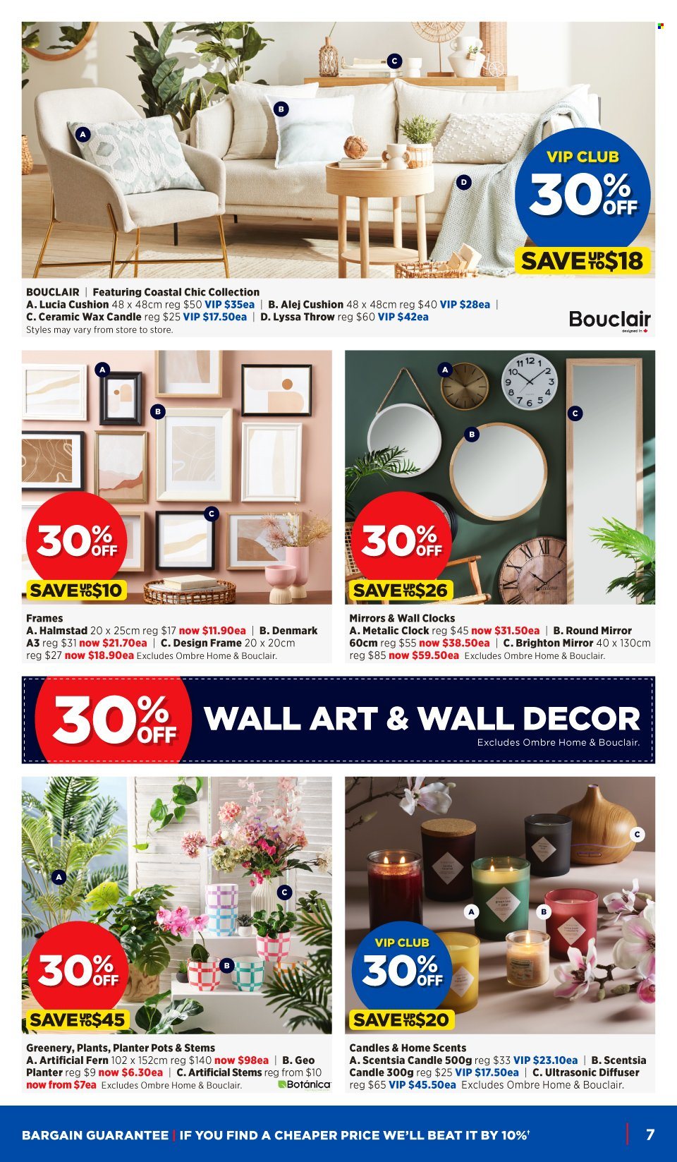 thumbnail - Spotlight mailer - 18.01.2023 - 07.02.2023 - Sales products - clock, pot, candle, diffuser, cushion, mirror, wall decor. Page 7.